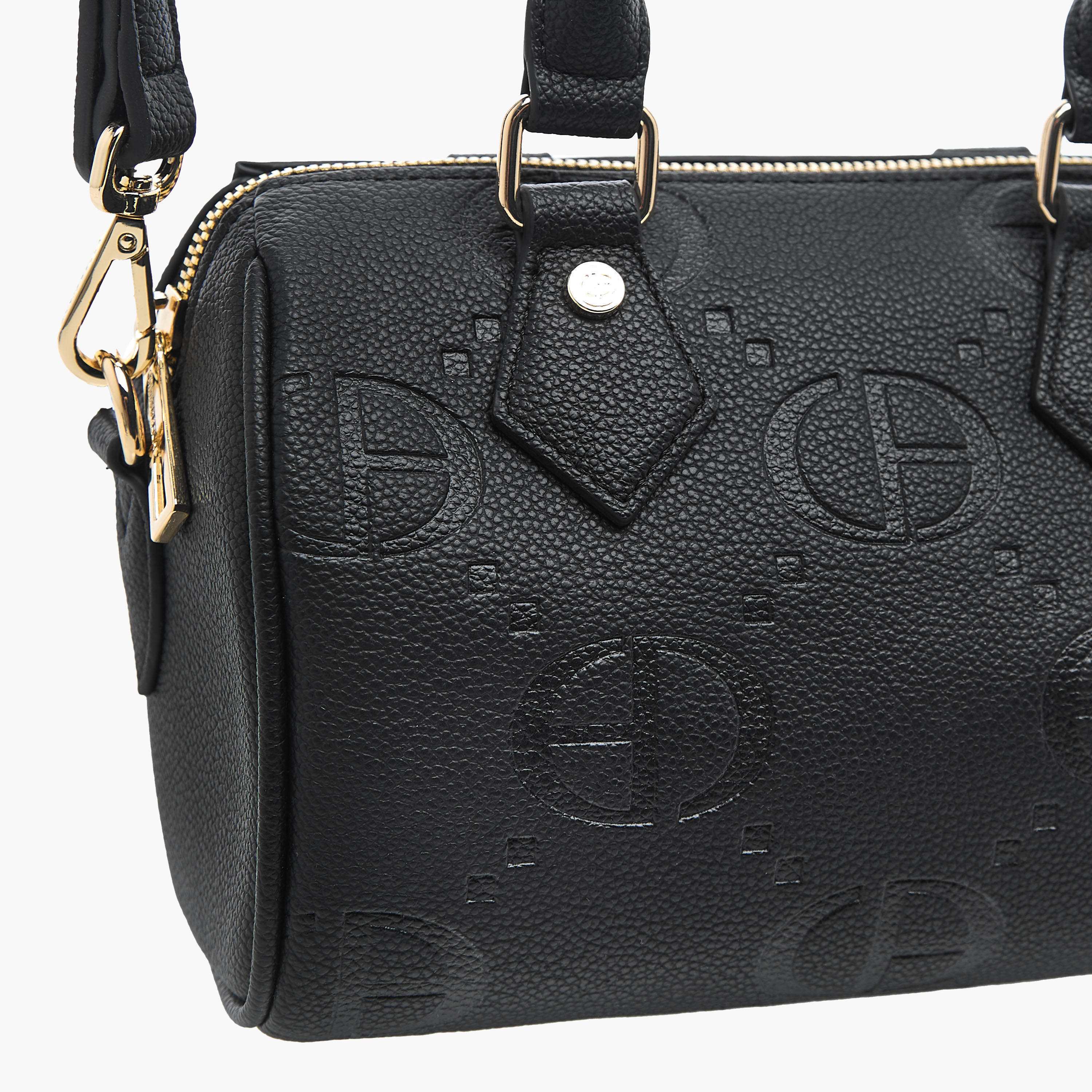شنطة دافل بمقبض علوي وشعار منقوش مع محفظة من كريسبيلا-women-bagsandwallets-handbags-image-6