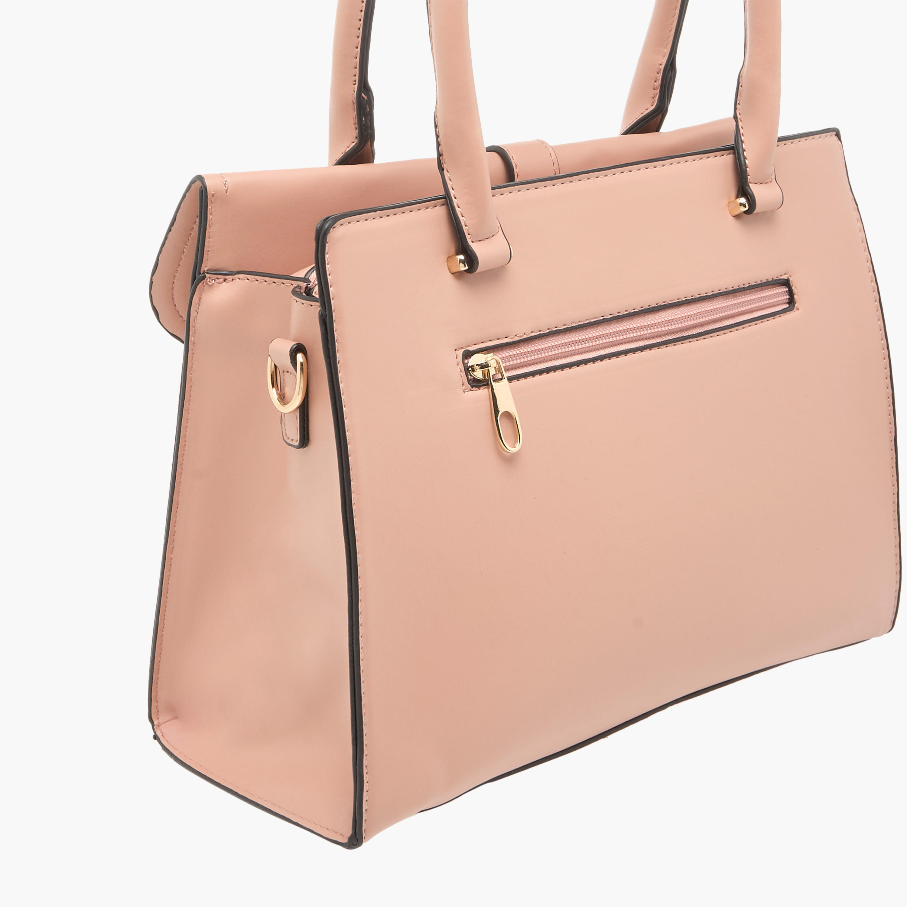 Sasha Textured Belt Detail Tote Bag with Detachable Strap and Handles-women-bagsandwallets-handbags-image-6