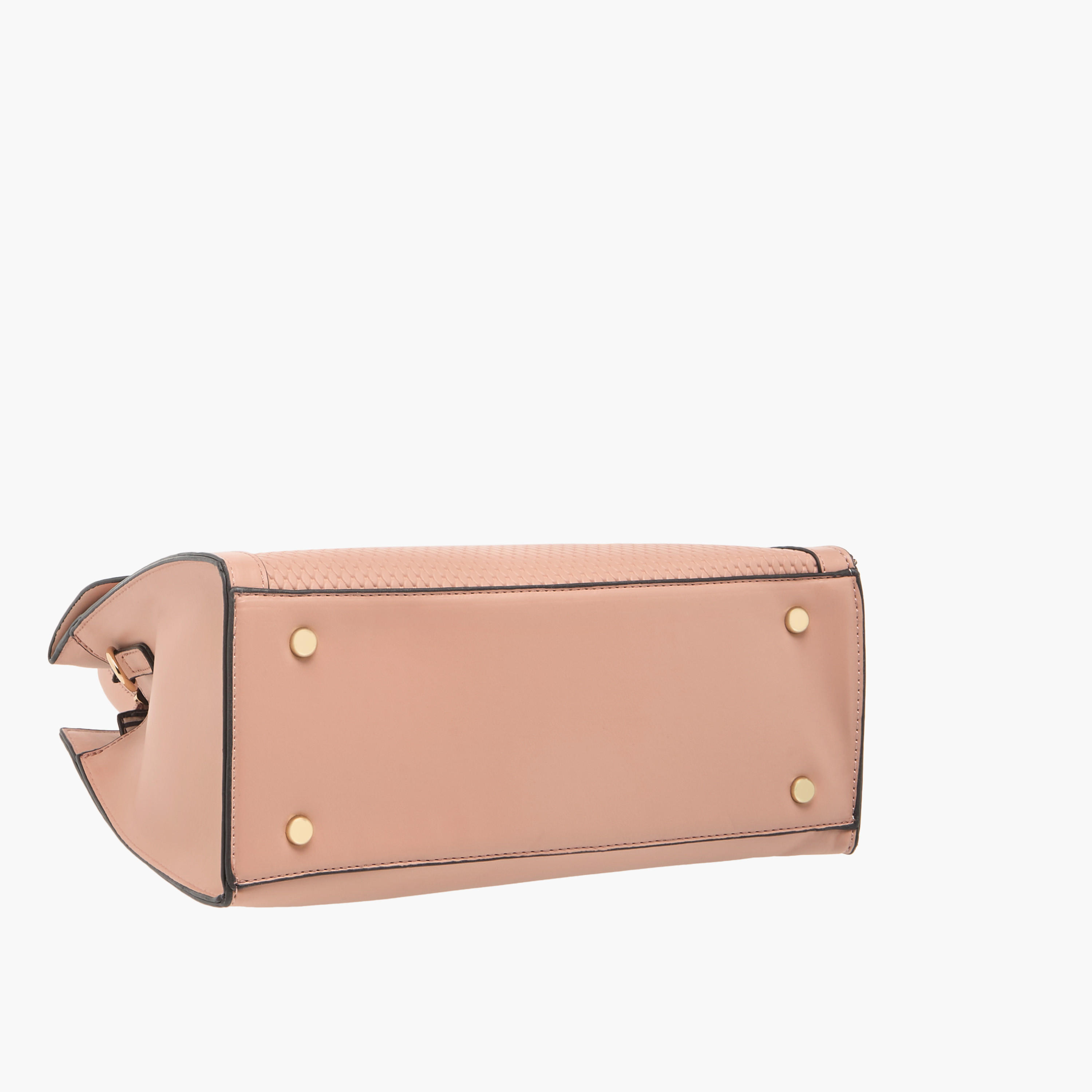 Sasha Textured Belt Detail Tote Bag with Detachable Strap and Handles-women-bagsandwallets-handbags-image-7