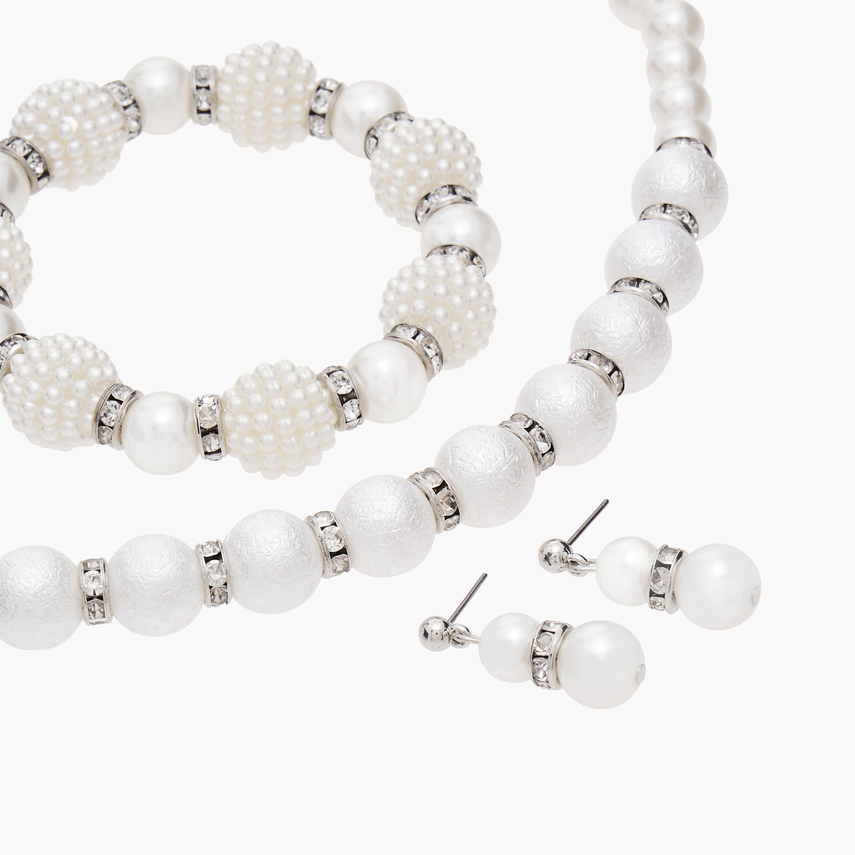 Pearl Embellished Necklace with Earrings and Bracelet-women-watchesandjewellery-jewellery-jewellerysets-image-3