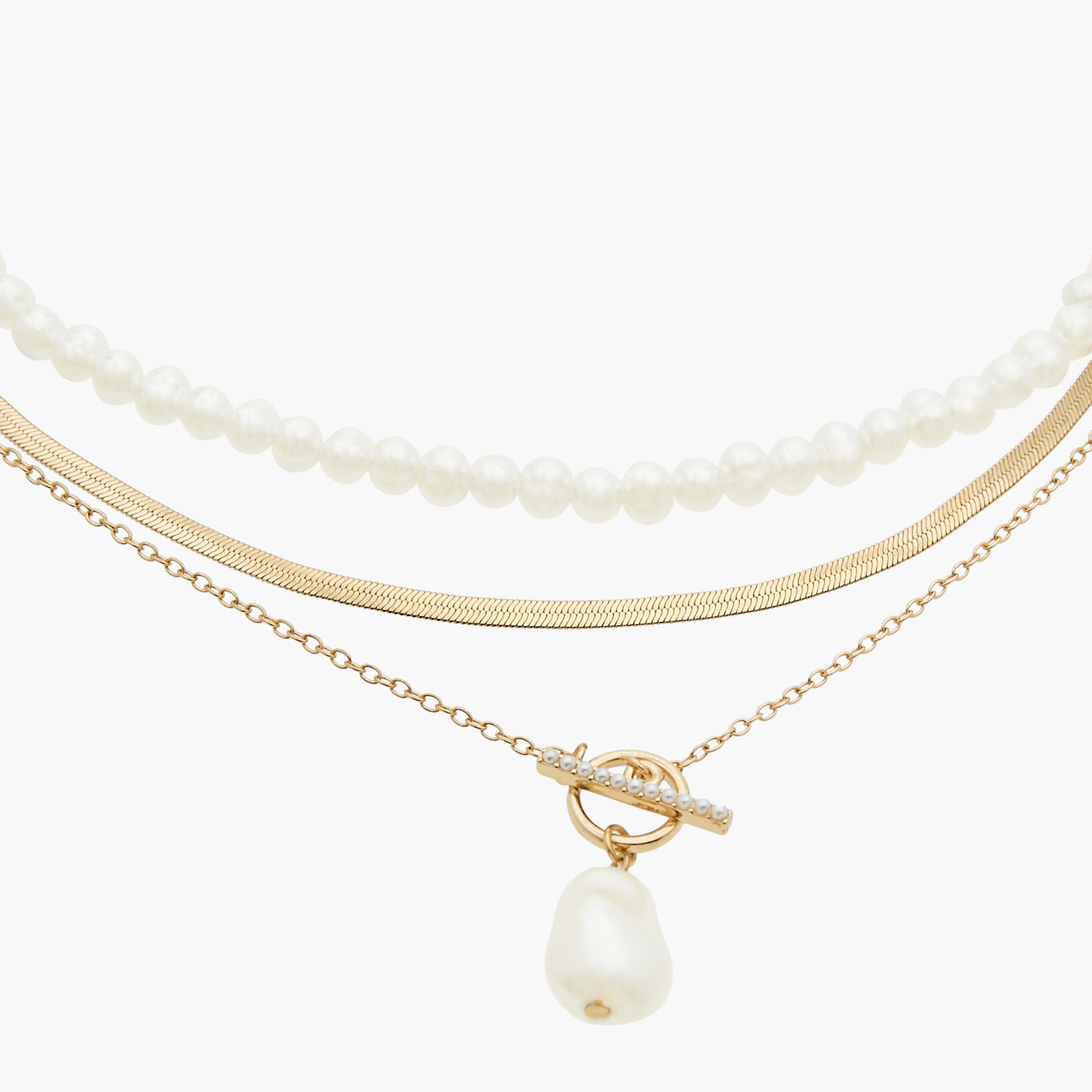 Pearl Pendant Layered Necklace with Lobster Clasp Closure-women-watchesandjewellery-jewellery-necklacesandpendants-image-2