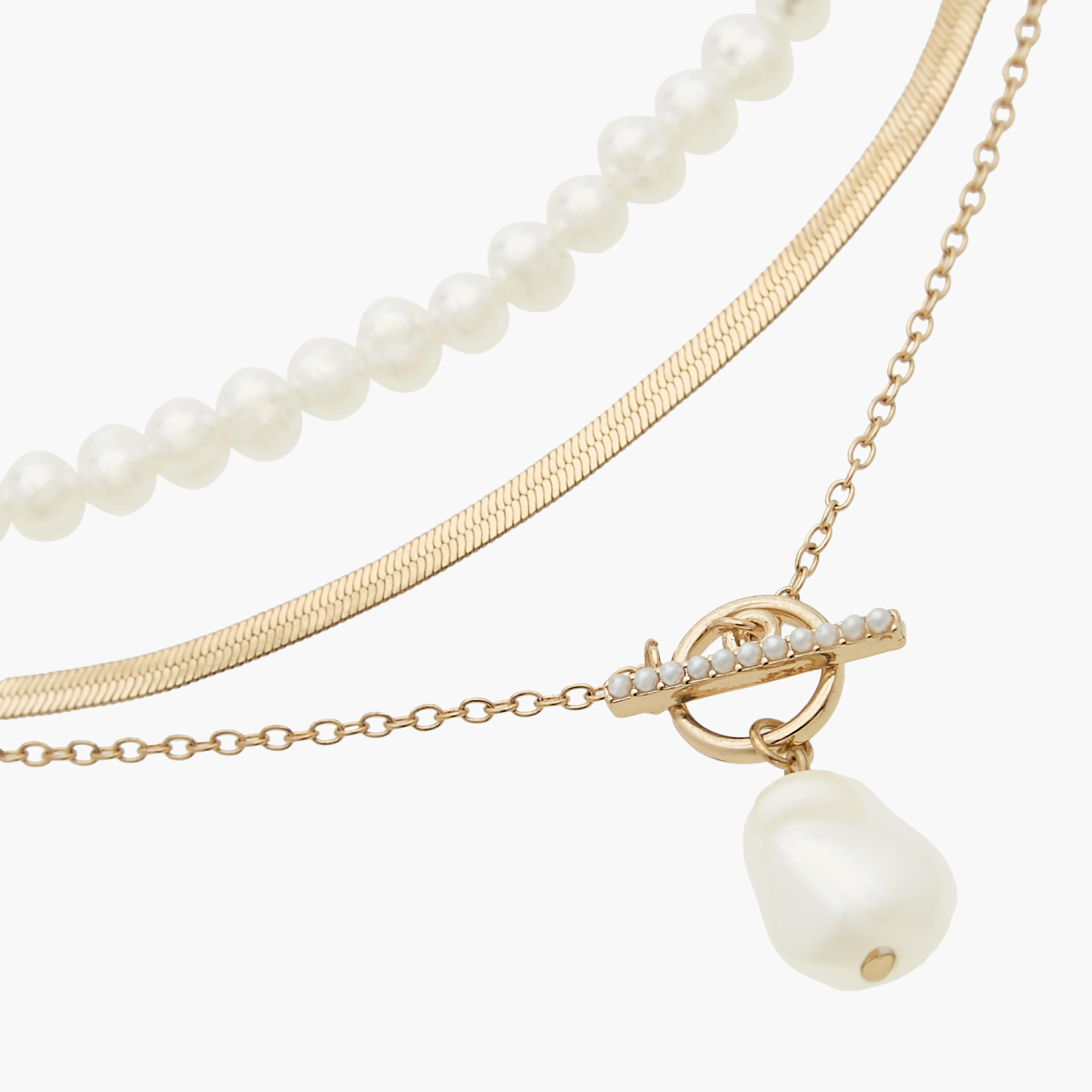 Pearl Pendant Layered Necklace with Lobster Clasp Closure-women-watchesandjewellery-jewellery-necklacesandpendants-image-4