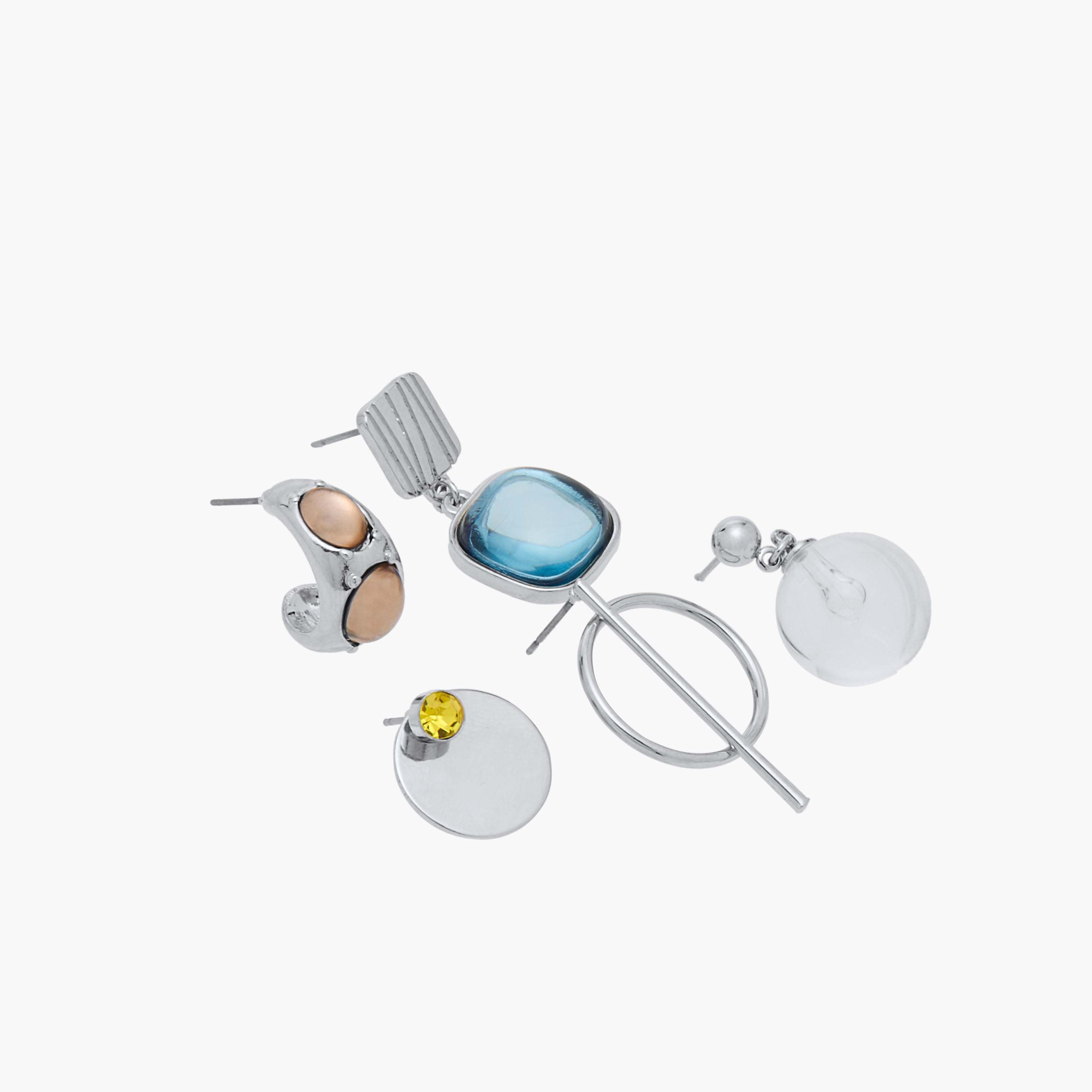 حلقان متنوعة بمكبس إغلاق خلفي - طقم من 5-women-watchesandjewellery-jewellery-earrings-image-2