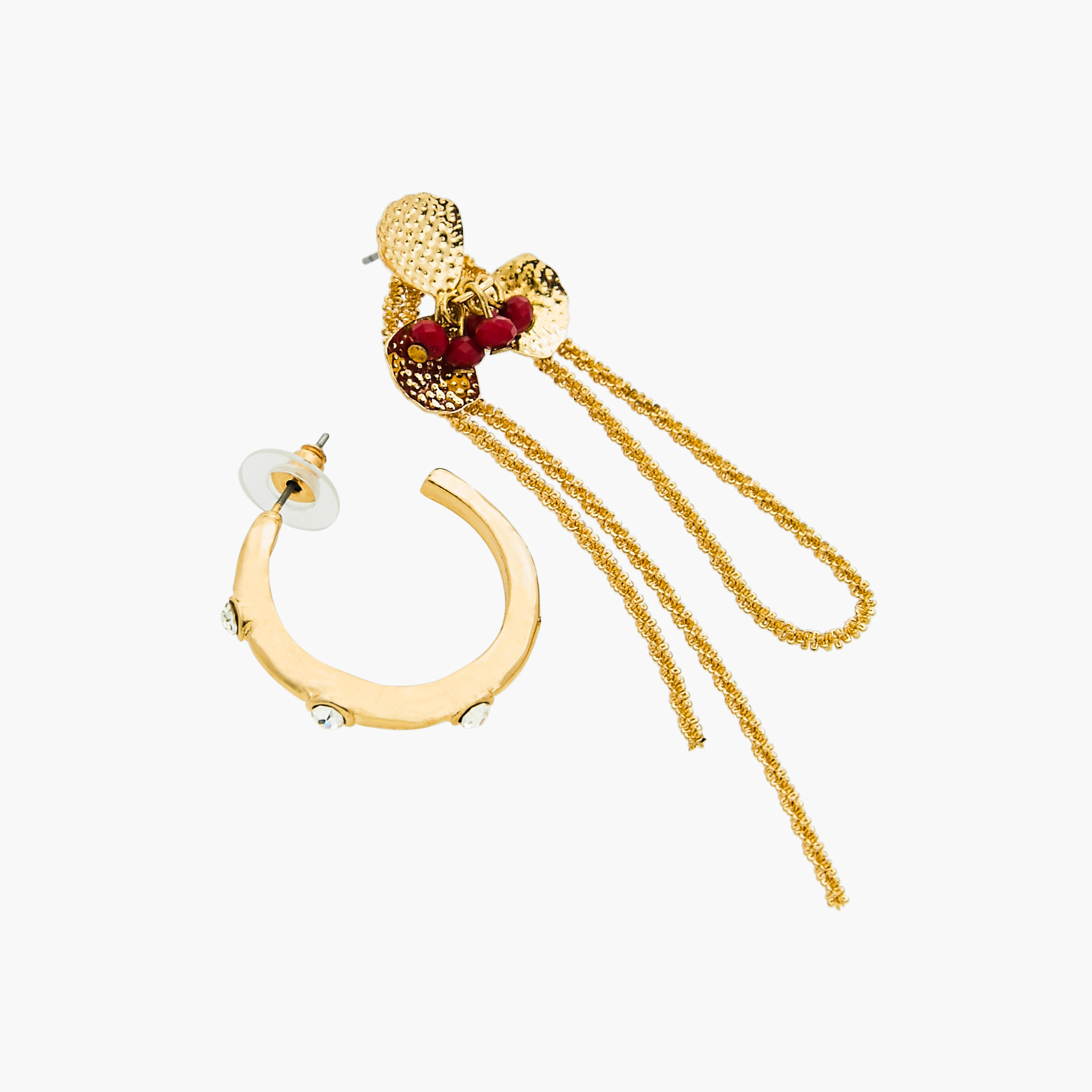 حلقان متنوعة بمكبس إغلاق خلفي - طقم من 3 أزواج-women-watchesandjewellery-jewellery-earrings-image-5