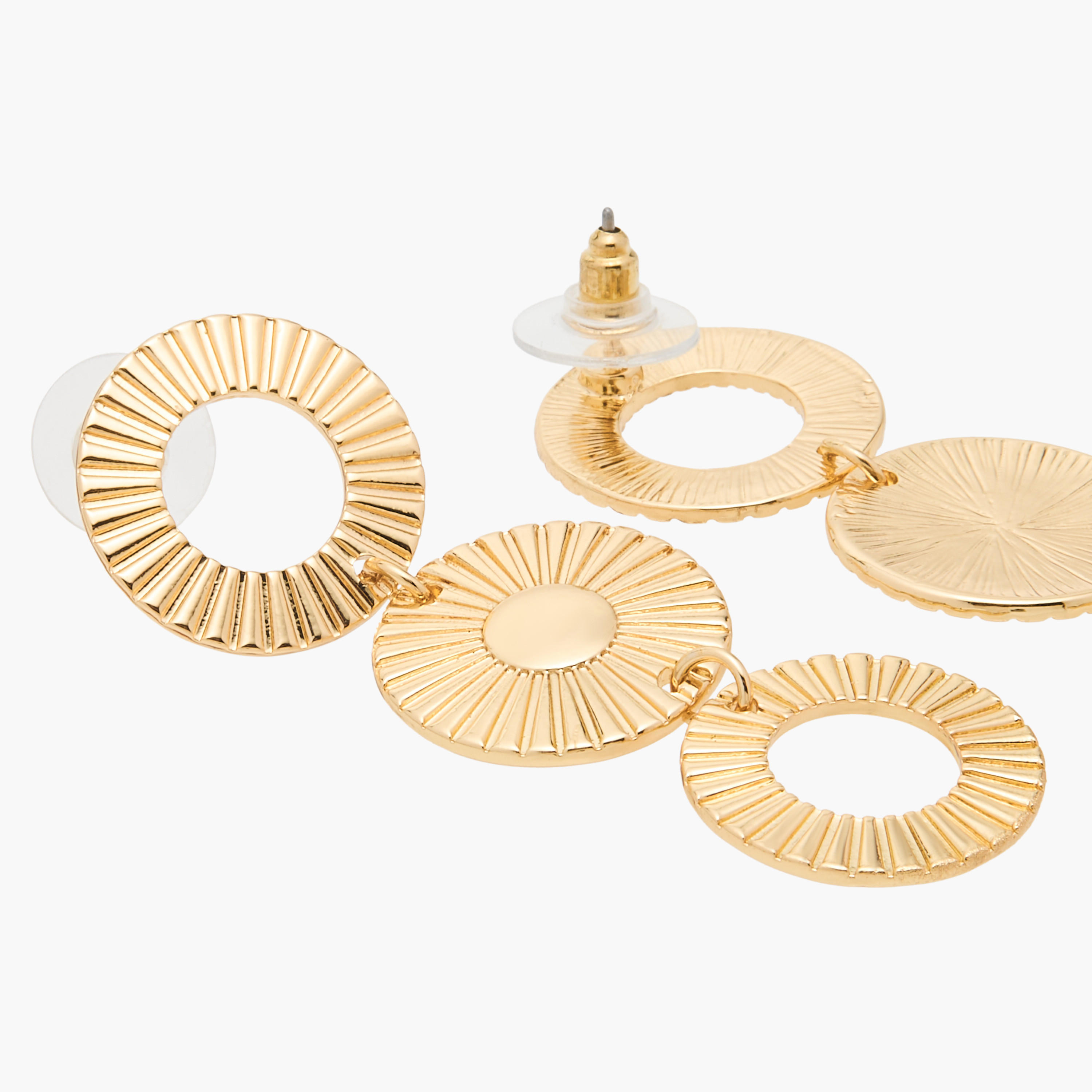 حلق متدلي بارز الملمس بمكبس إغلاق خلفي من كانفاس-women-watchesandjewellery-jewellery-earrings-image-3