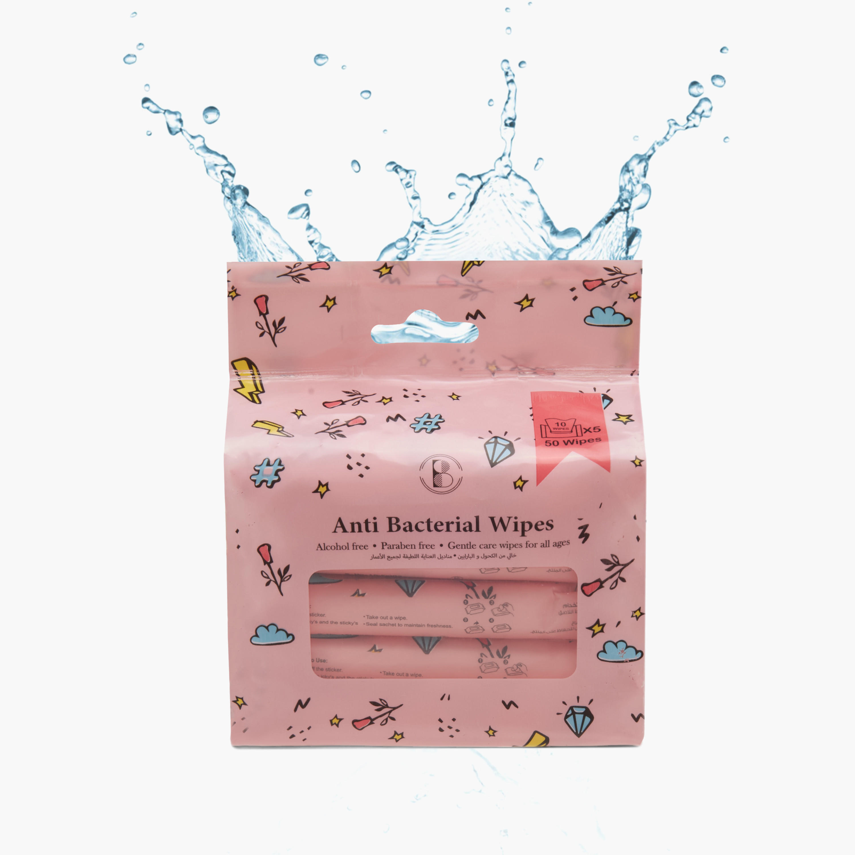 Beautysta Anti-Bacterial 10-Sheet Wet Wipes - Set of 5-beautyandpersonalcare-skin-cleansers-facewashandcleansers-image-1
