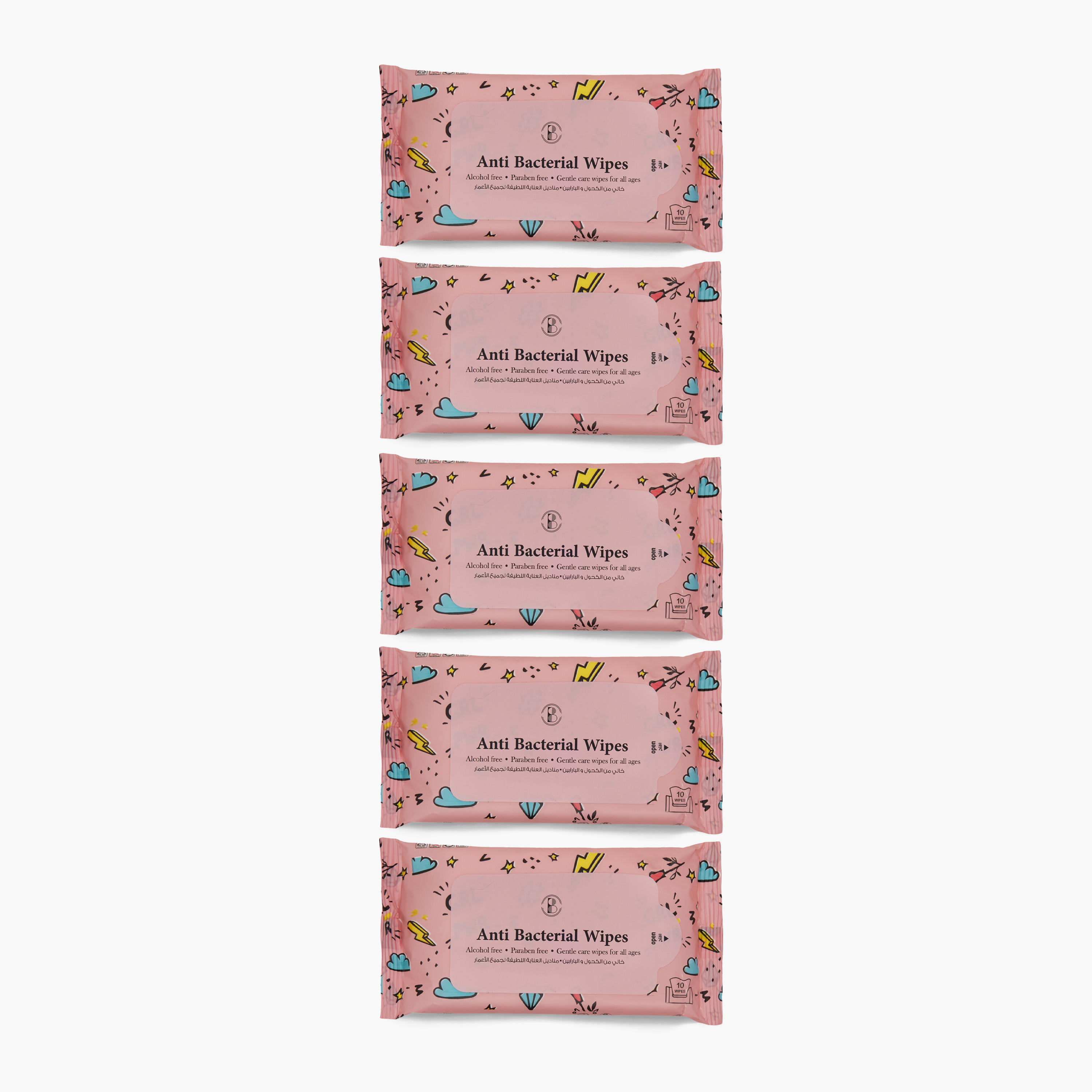 Beautysta Anti-Bacterial 10-Sheet Wet Wipes - Set of 5-beautyandpersonalcare-skin-cleansers-facewashandcleansers-image-2