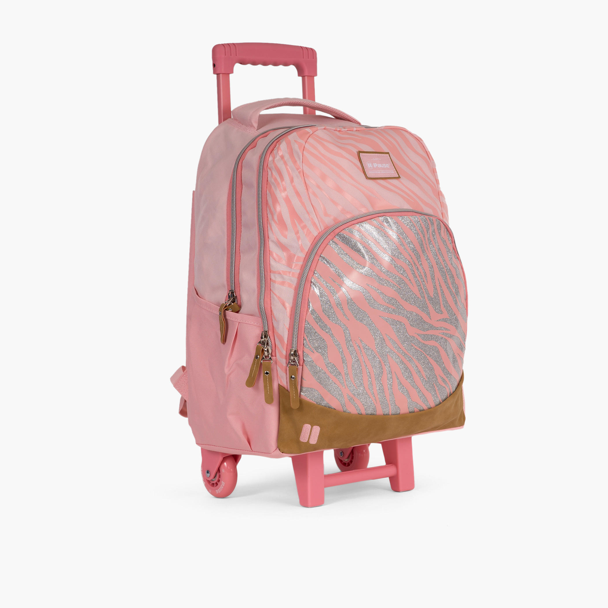 PAUSE Printed 18-inch Trolley Backpack with Retractable Handle and Zip Closure - 28x13x45 cms-cpkids-backtoschool-schoolbagsandbackpacks-trolleybags-image-2