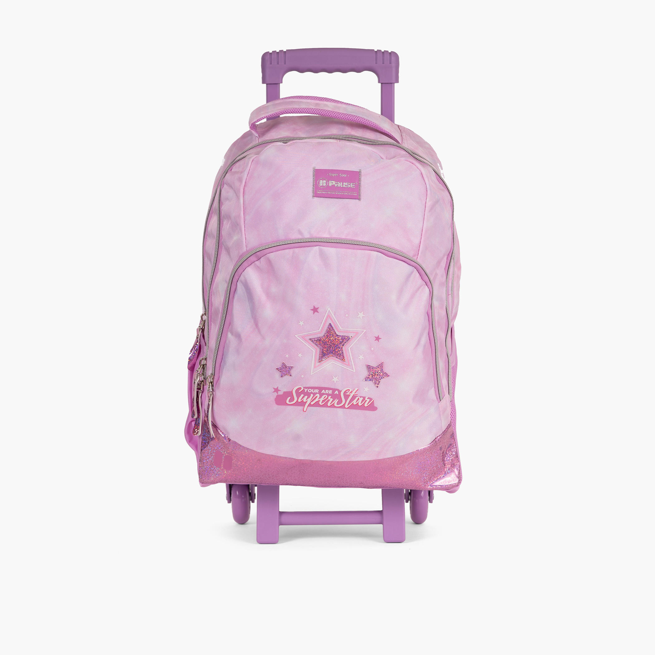 شنطة ترولي لينة 18 بوصة بمقبض قابل للسحب وبتزيينات نجمة من بوز-school-bagsandbackpacks-trolleybags-image-1