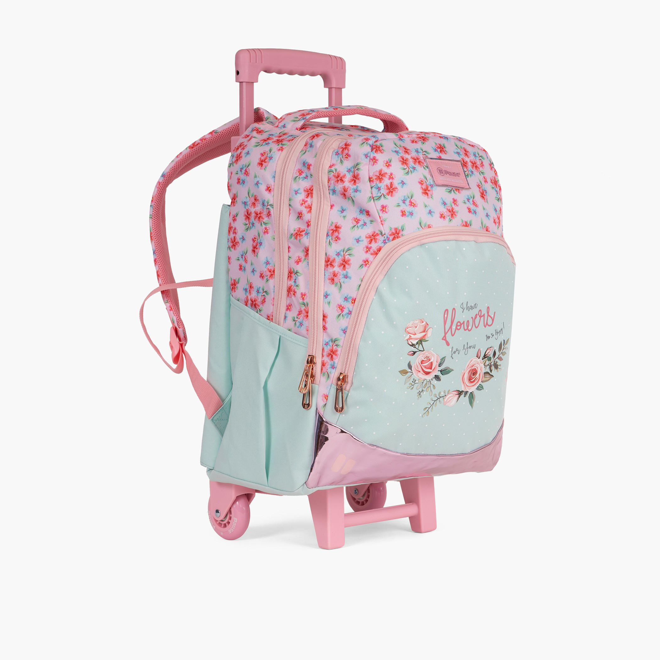 PAUSE 18-inch Floral Print Trolley Backpack with Retractable Handle - 28x13x45 cms-cpkids-backtoschool-schoolbagsandbackpacks-trolleybags-image-2