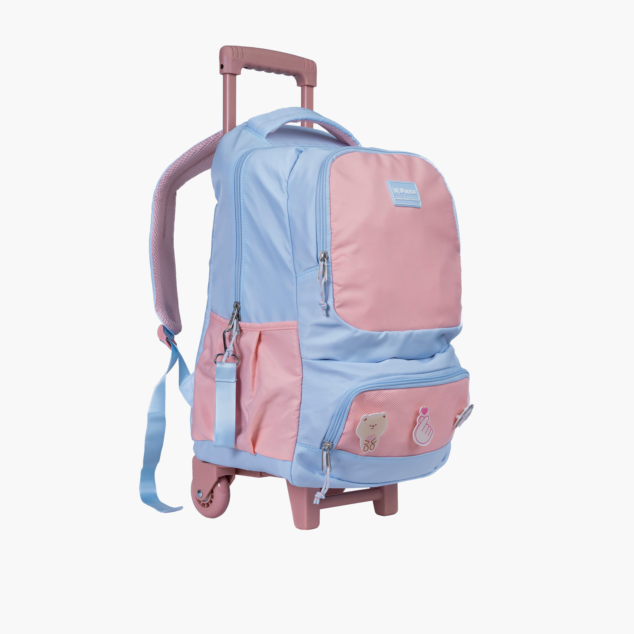PAUSE Colourblock 18-inch Softcase Trolley Bag with Retractable Handle-school-bagsandbackpacks-trolleybags-image-3
