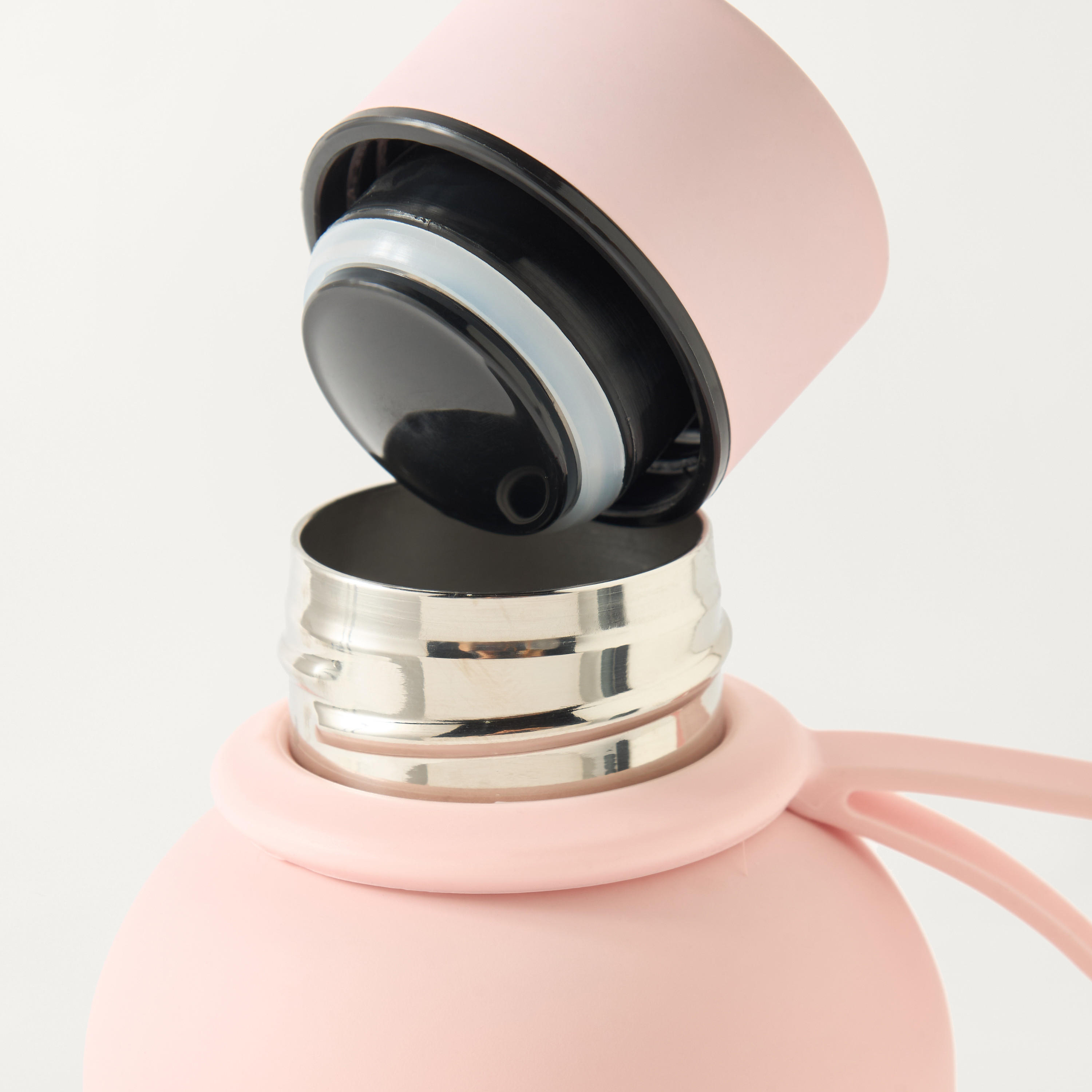 Solid Stainless Steel Double Wall Vacuum Water Bottle with Handle - 500 ml-school-waterbottles-image-4