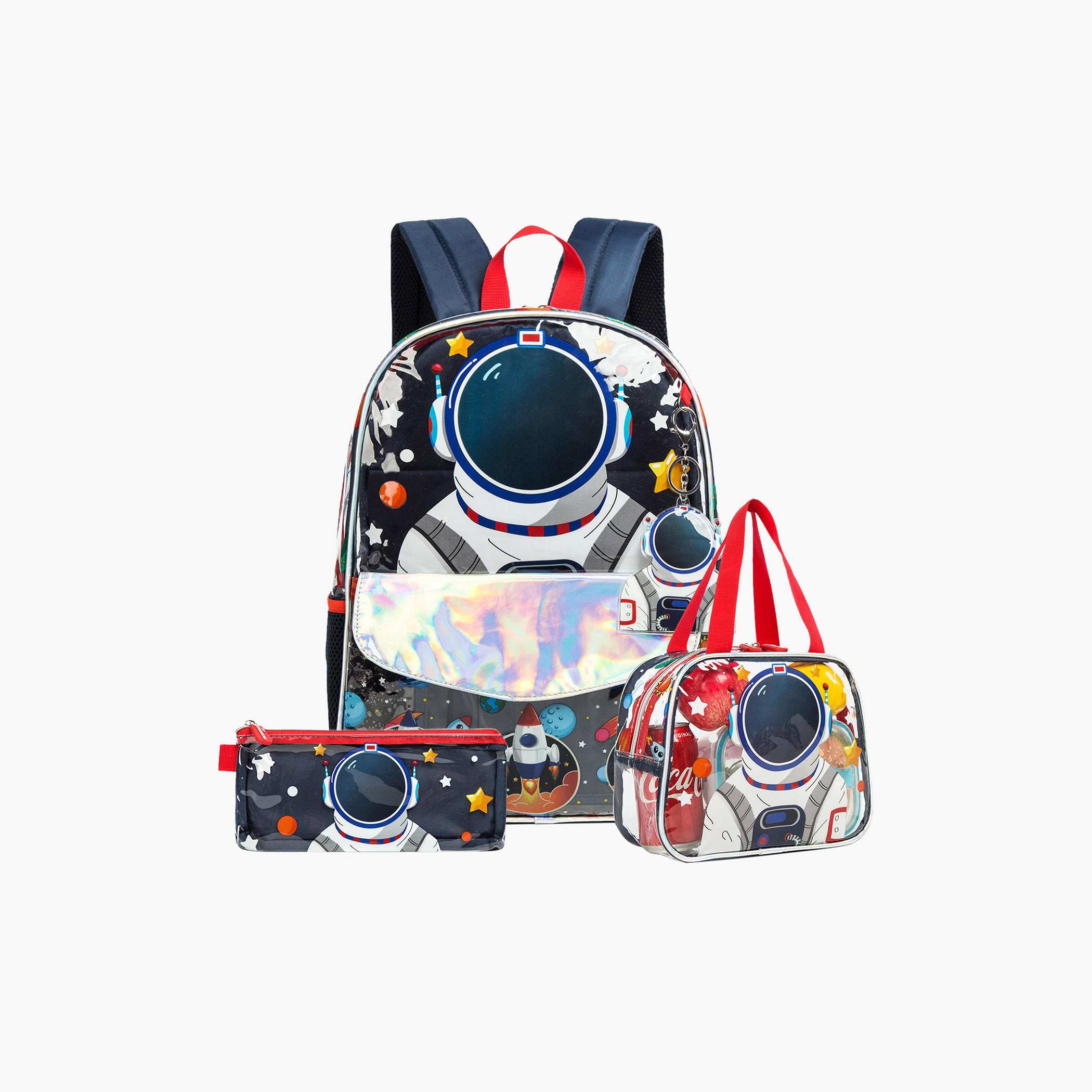 Eazy Kids Astronaut Print 16-inch Backpack with Lunch Bag and Pencil Pouch-school-bagsandbackpacks-sets-image-1