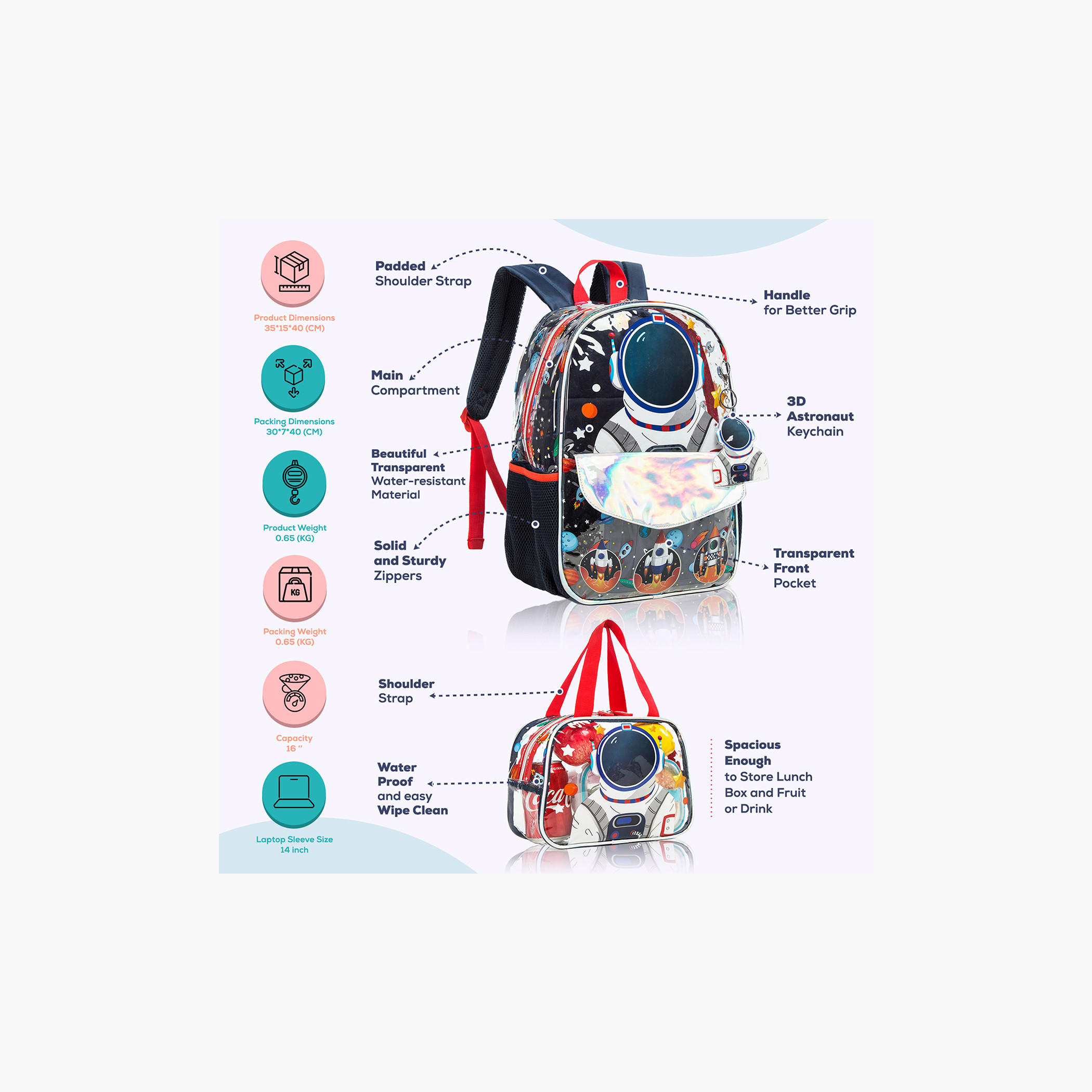 Eazy Kids Astronaut Print 16-inch Backpack with Lunch Bag and Pencil Pouch-school-bagsandbackpacks-sets-image-4