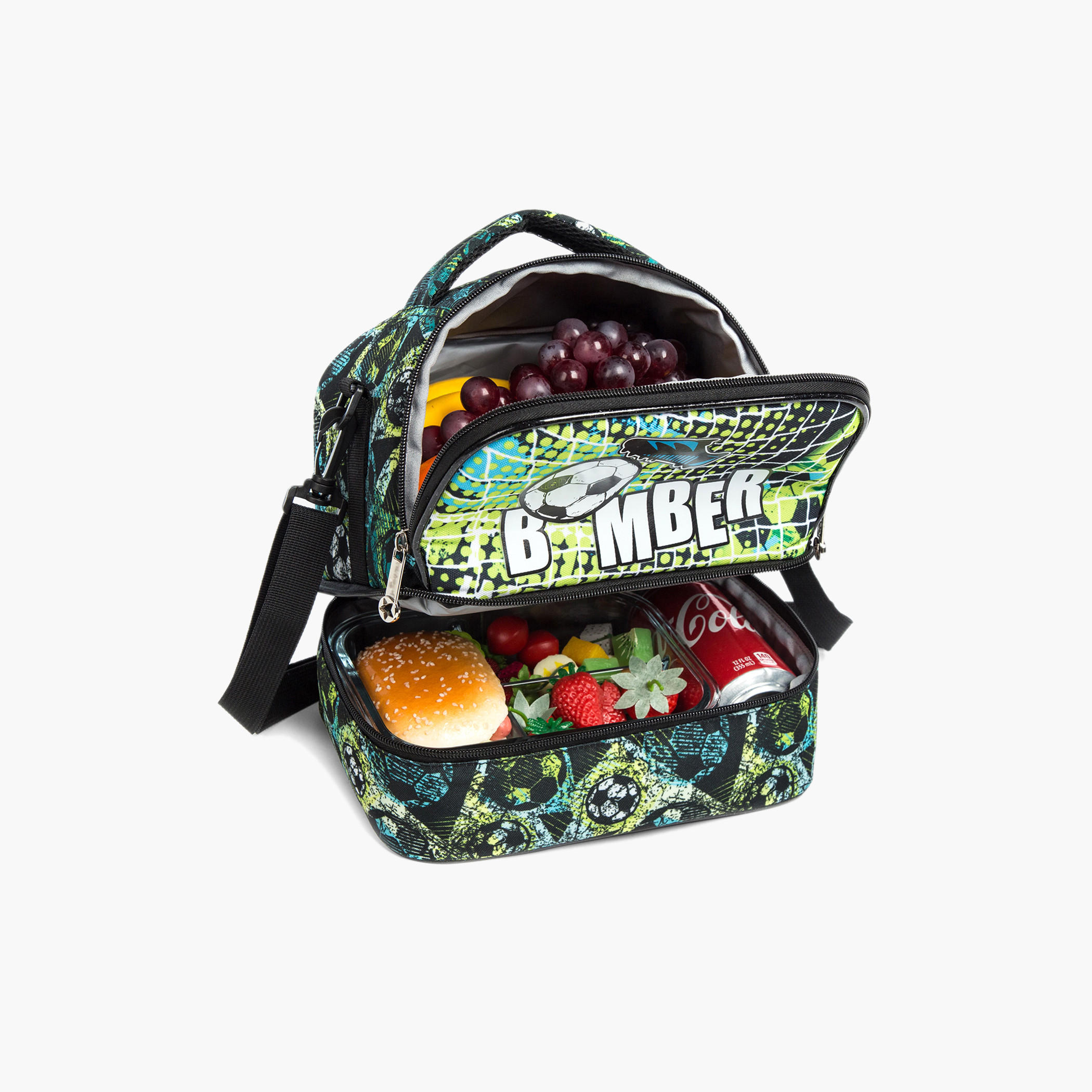 Eazy Kids Football Print Lunch Bag with Zip Closure-school-lunchessentials-lunchbags-image-12
