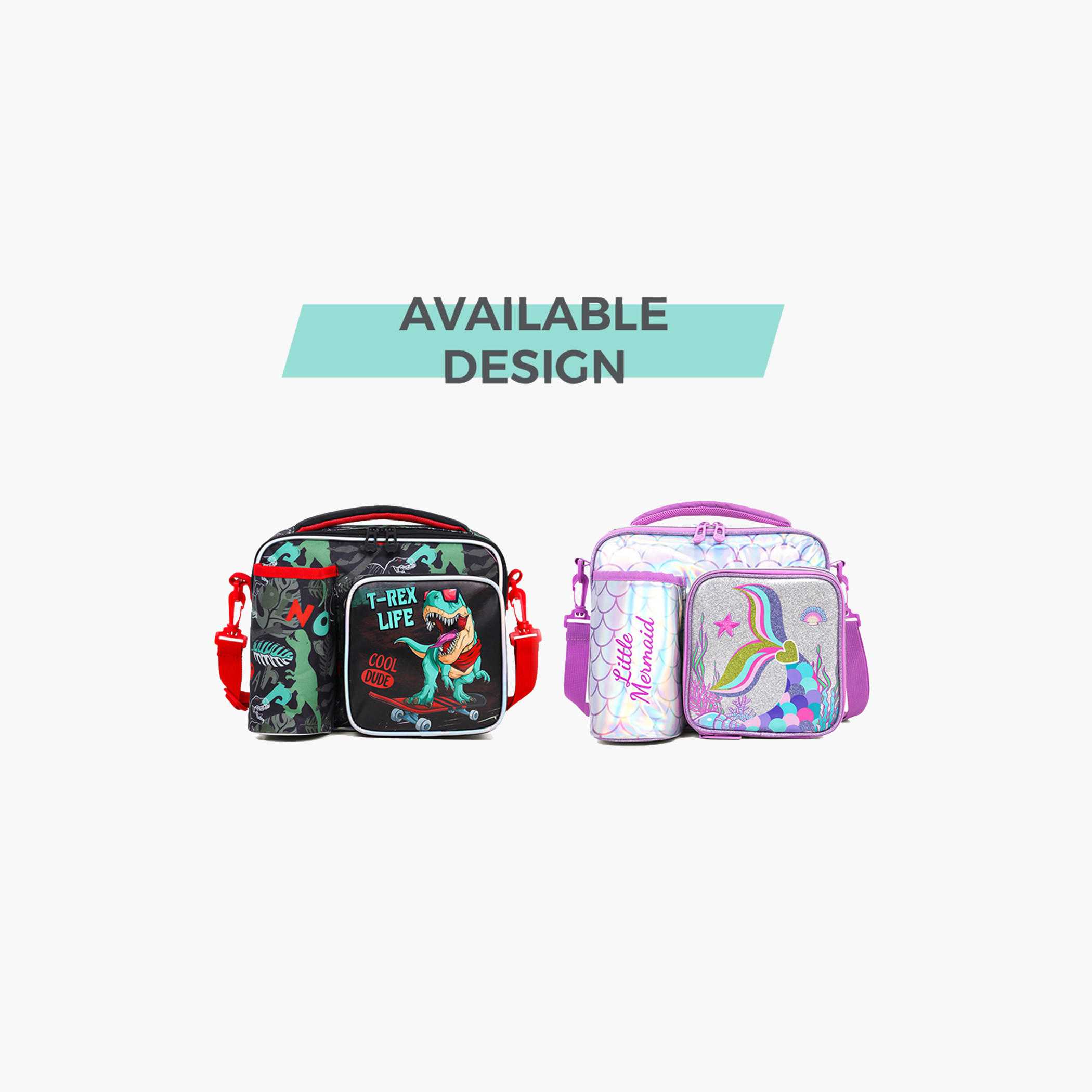 Eazy Kids Dinosaur Print Lunch Bag with Zip Closure-school-lunchessentials-lunchbags-image-2