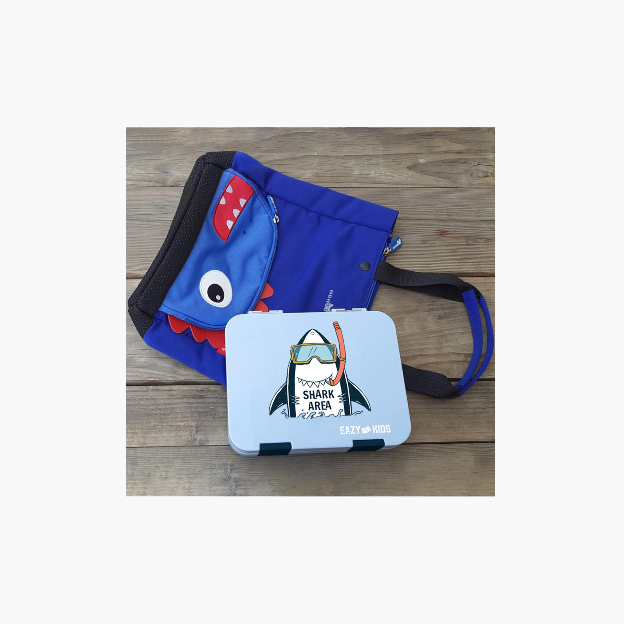 Eazy Kids Shark Print 4-Compartment Bento Lunch Box with Sandwich Cutter and Fruit Pick-school-lunchessentials-lunchboxes-image-8