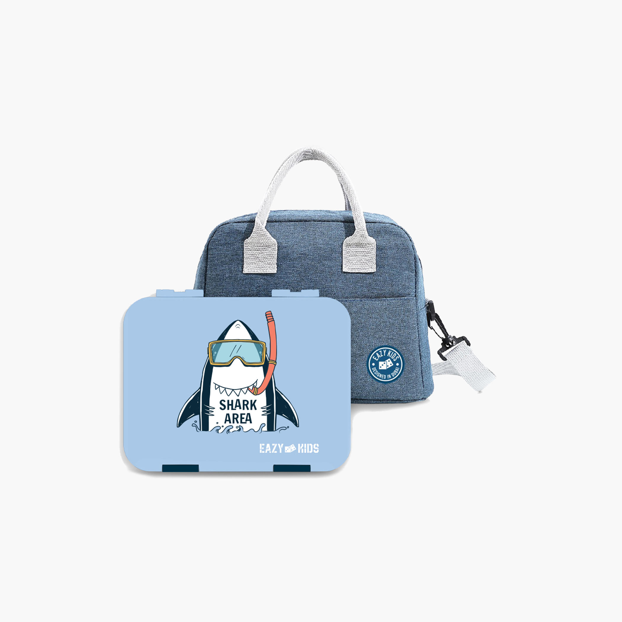 Eazy Kids Shark Print 4-Compartment Bento Lunch Box with Sandwich Cutter and Fruit Pick-school-lunchessentials-lunchboxes-image-9