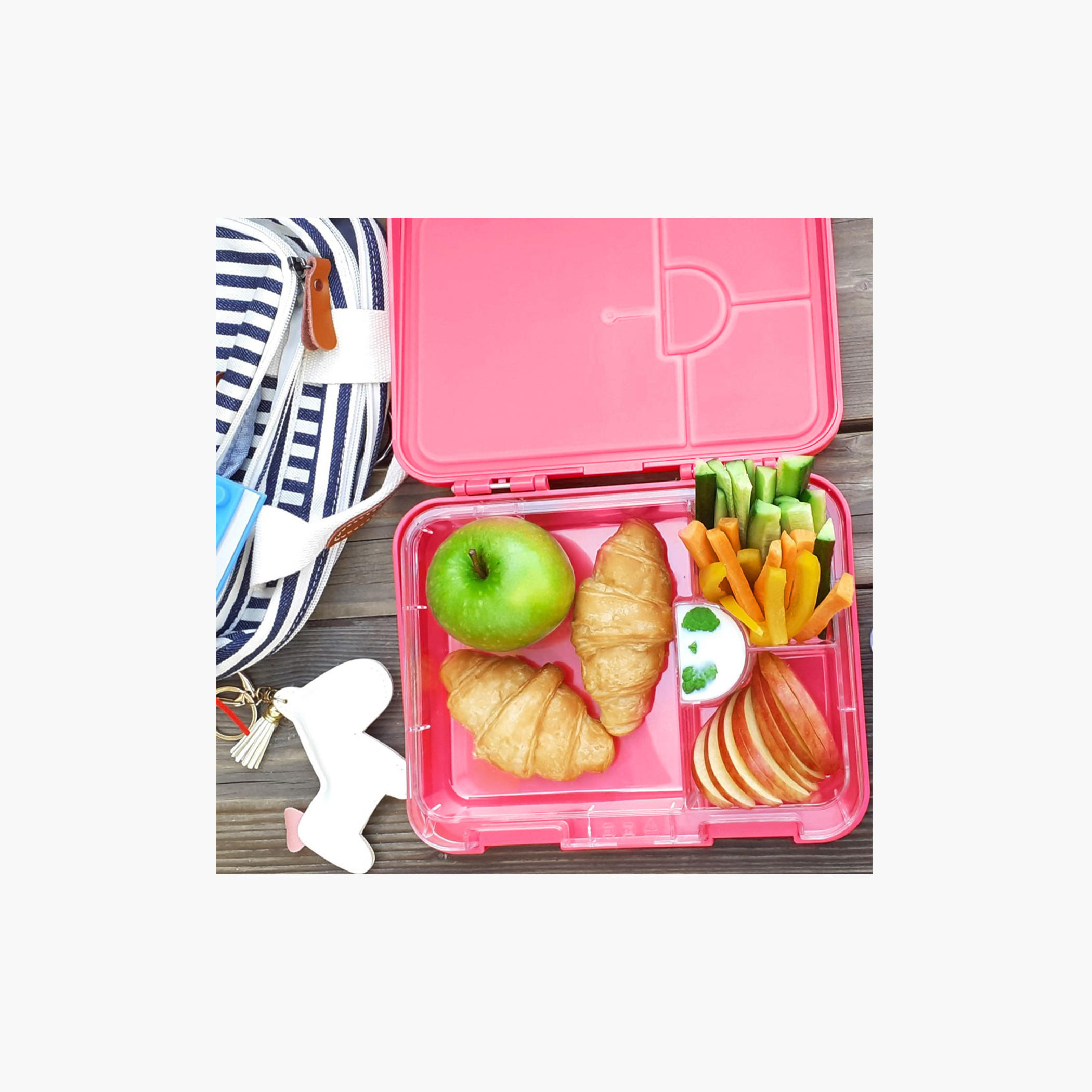 Eazy Kids Flamingo Print 6 and 4 Convertible Bento Lunch Box with Sandwich Cutter and Fruit Pick-school-lunchessentials-lunchboxes-image-6