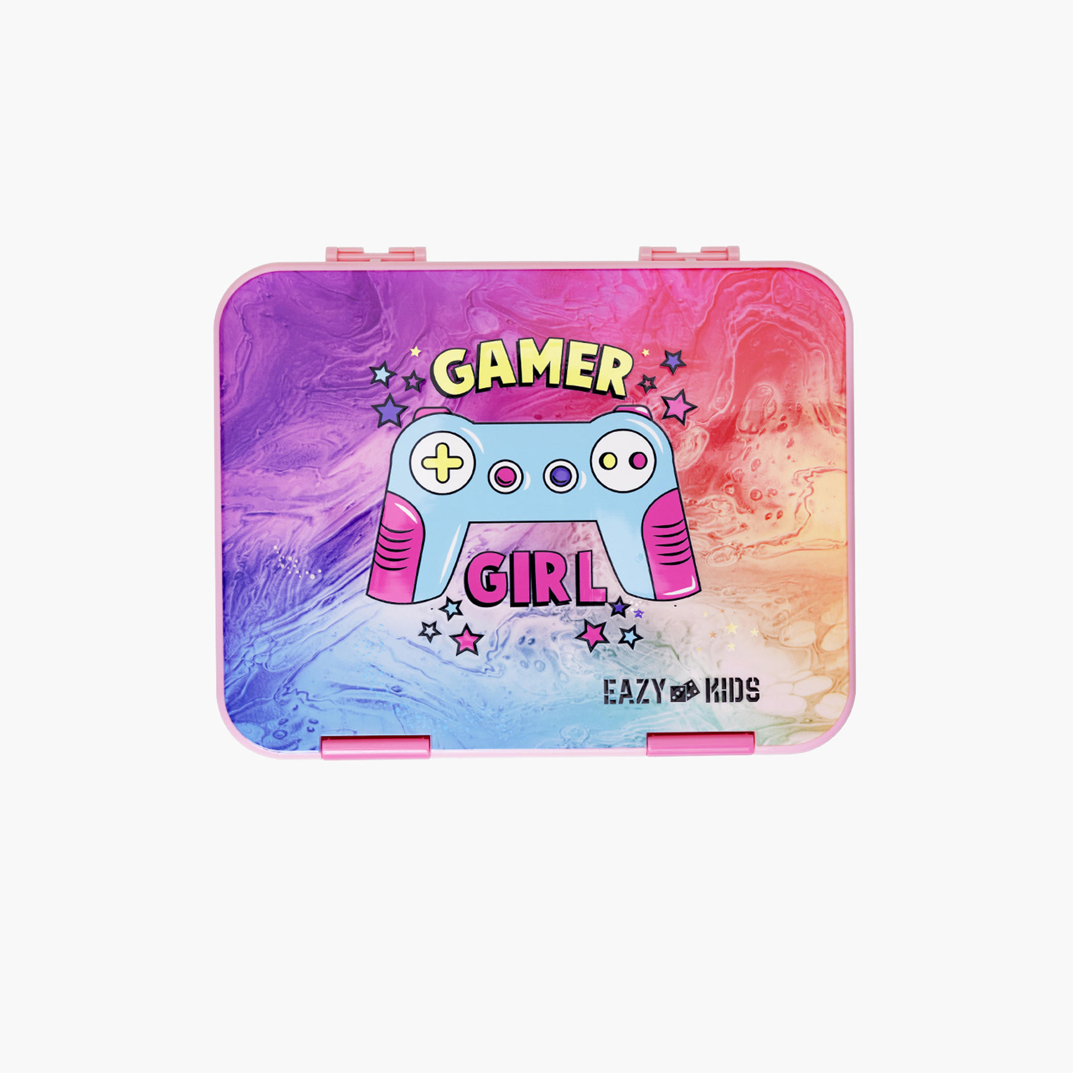 Eazy Kids Gamer Girl Print 5 and 4 Convertible Bento Lunch Box with Sandwich Cutter and Fruit Pick-school-lunchessentials-lunchboxes-image-10