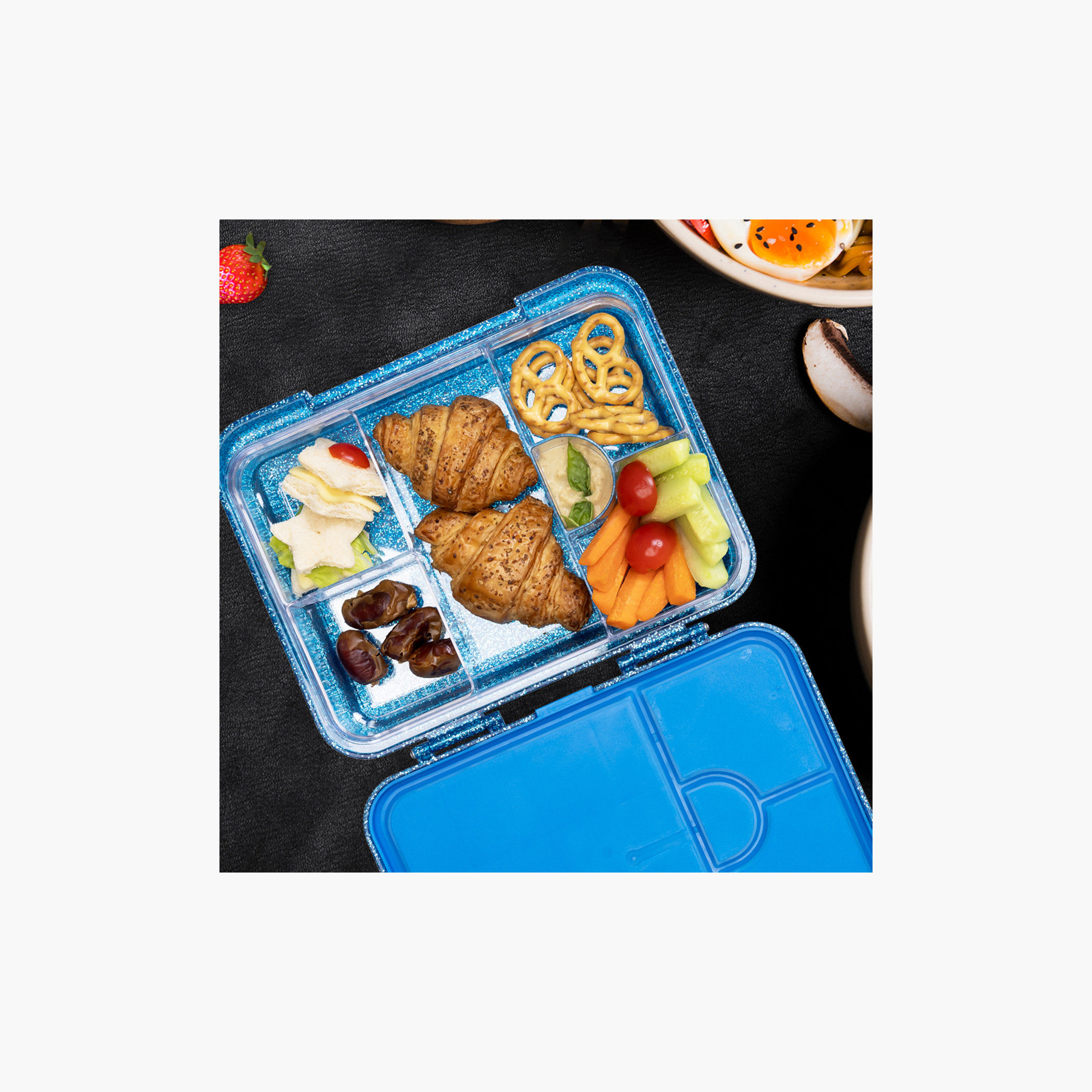 Eazy Kids Embellished 4-6 Compartment Convertible Bento Lunch Box with Cutlery-school-lunchessentials-lunchboxes-image-9