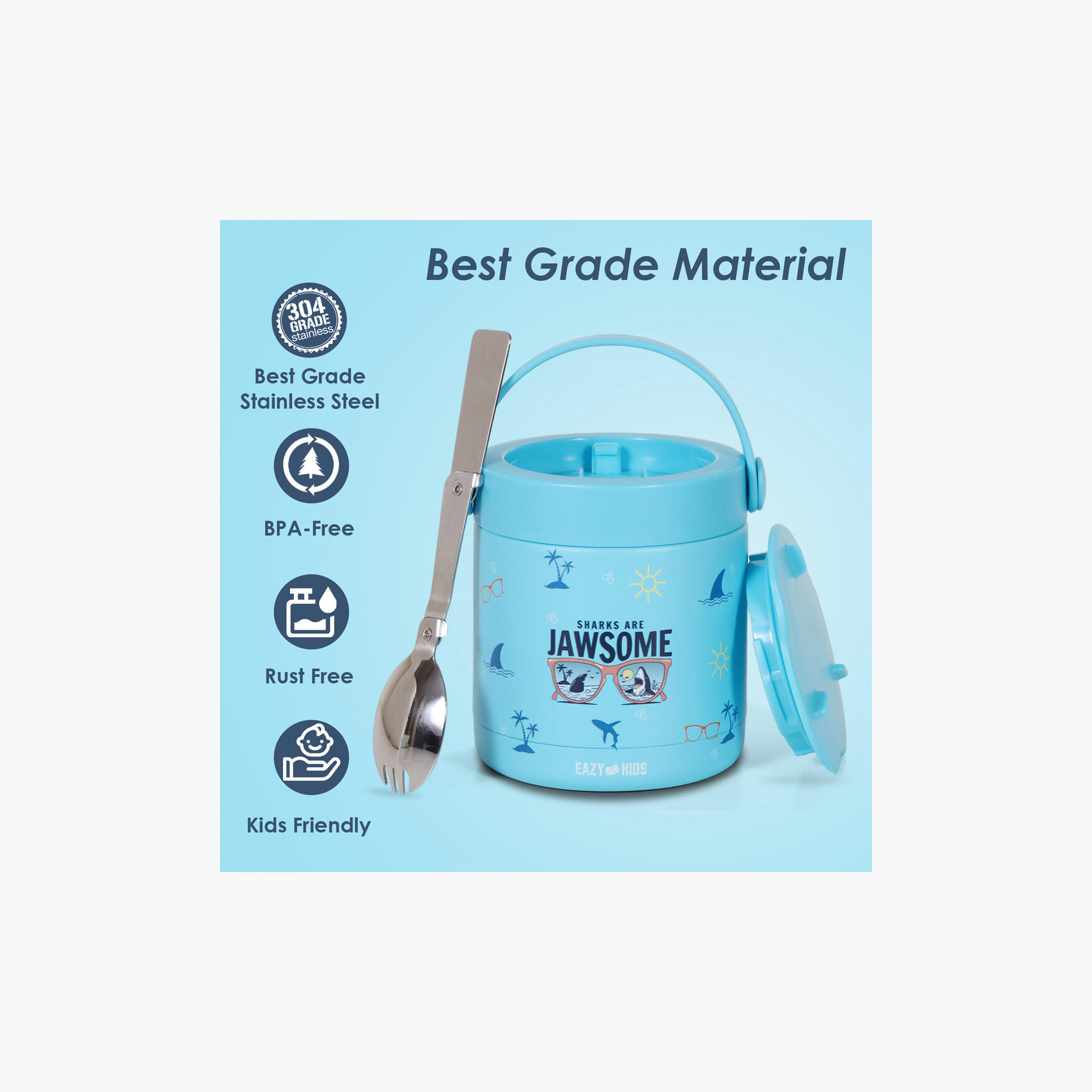 جرة طعام ستانلس ستيل معزولة بطبعات من إيزي كيدز - 350 مل-school-lunchessentials-lunchboxes-image-8