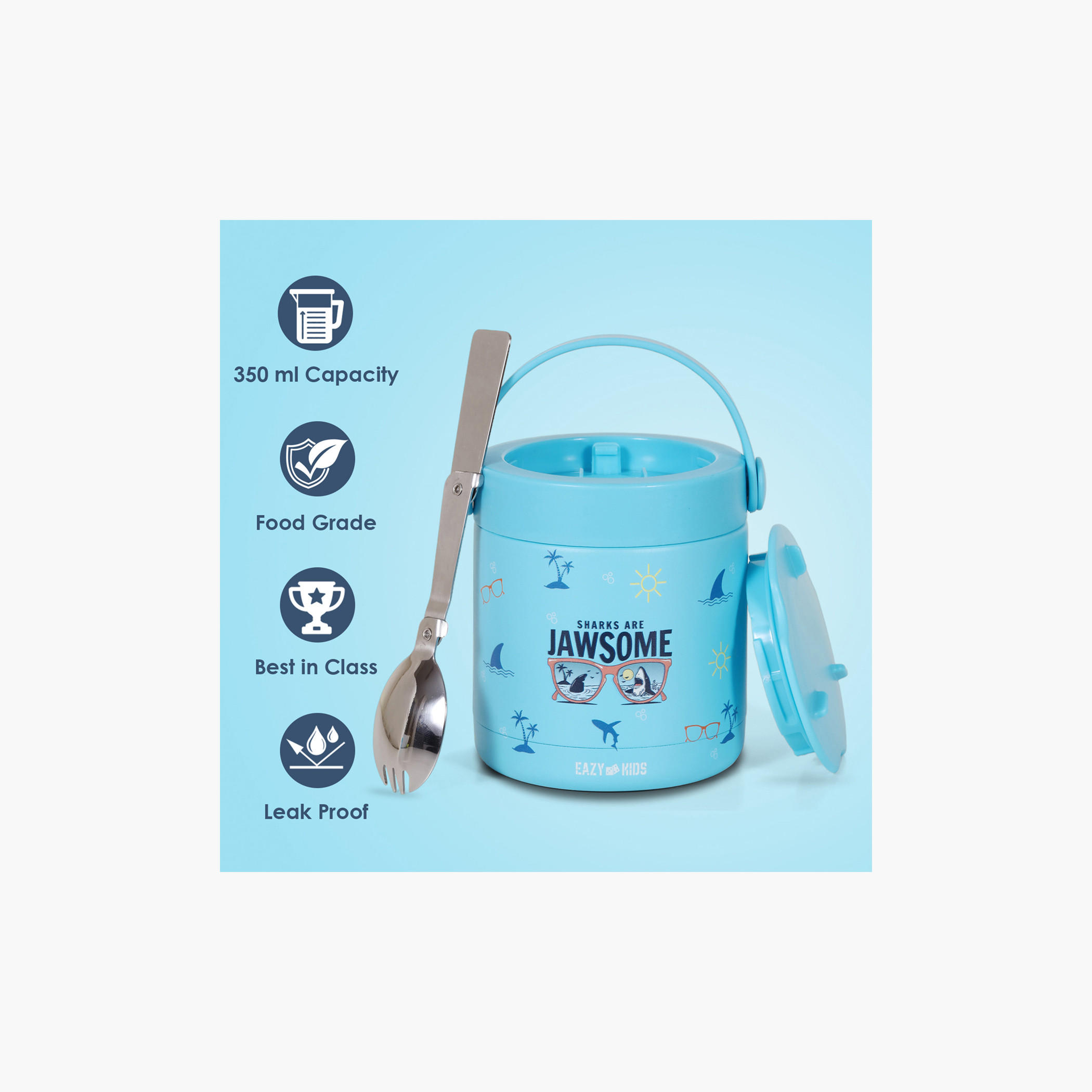 جرة طعام ستانلس ستيل معزولة بطبعات من إيزي كيدز - 350 مل-school-lunchessentials-lunchboxes-image-6