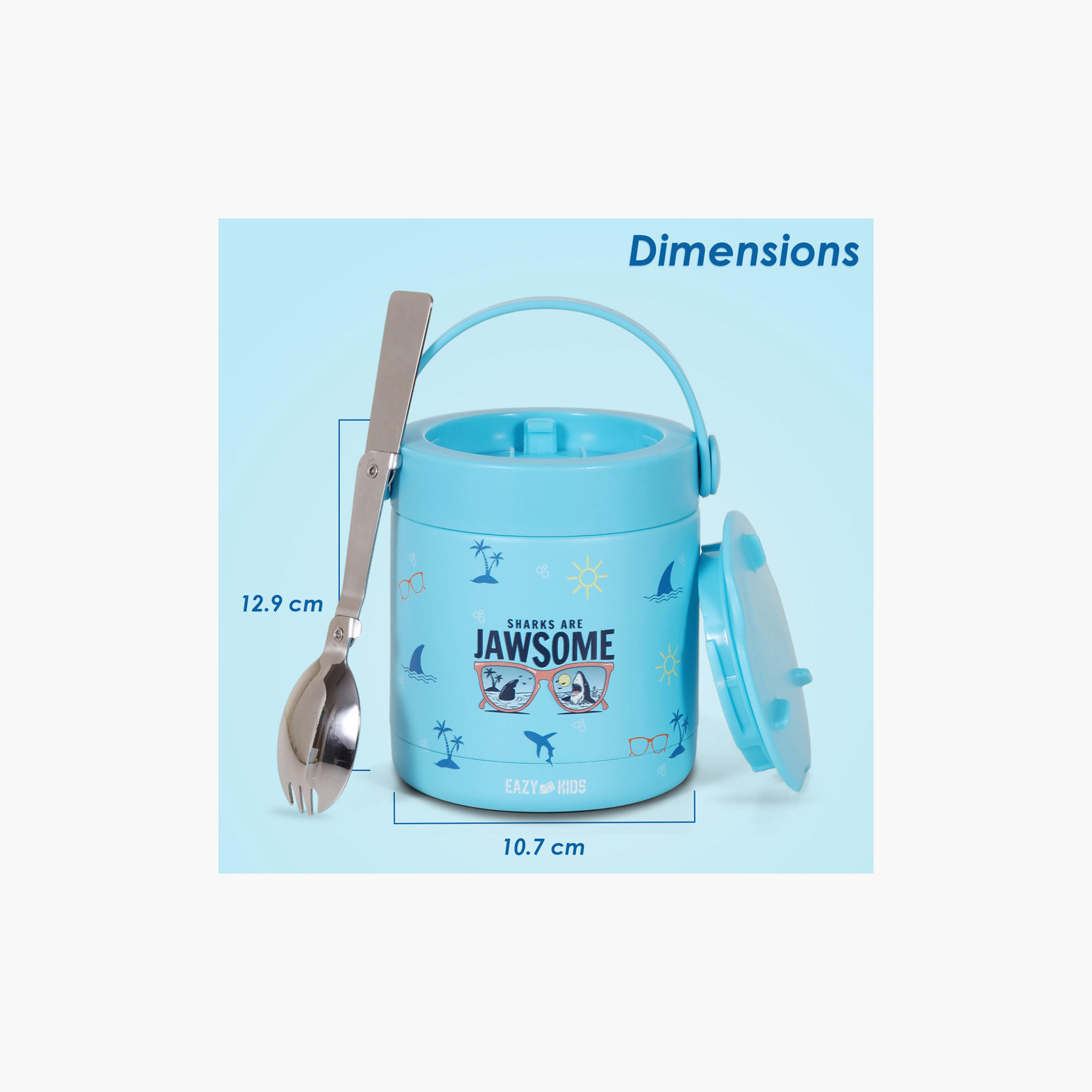 جرة طعام ستانلس ستيل معزولة بطبعات من إيزي كيدز - 350 مل-school-lunchessentials-lunchboxes-image-2