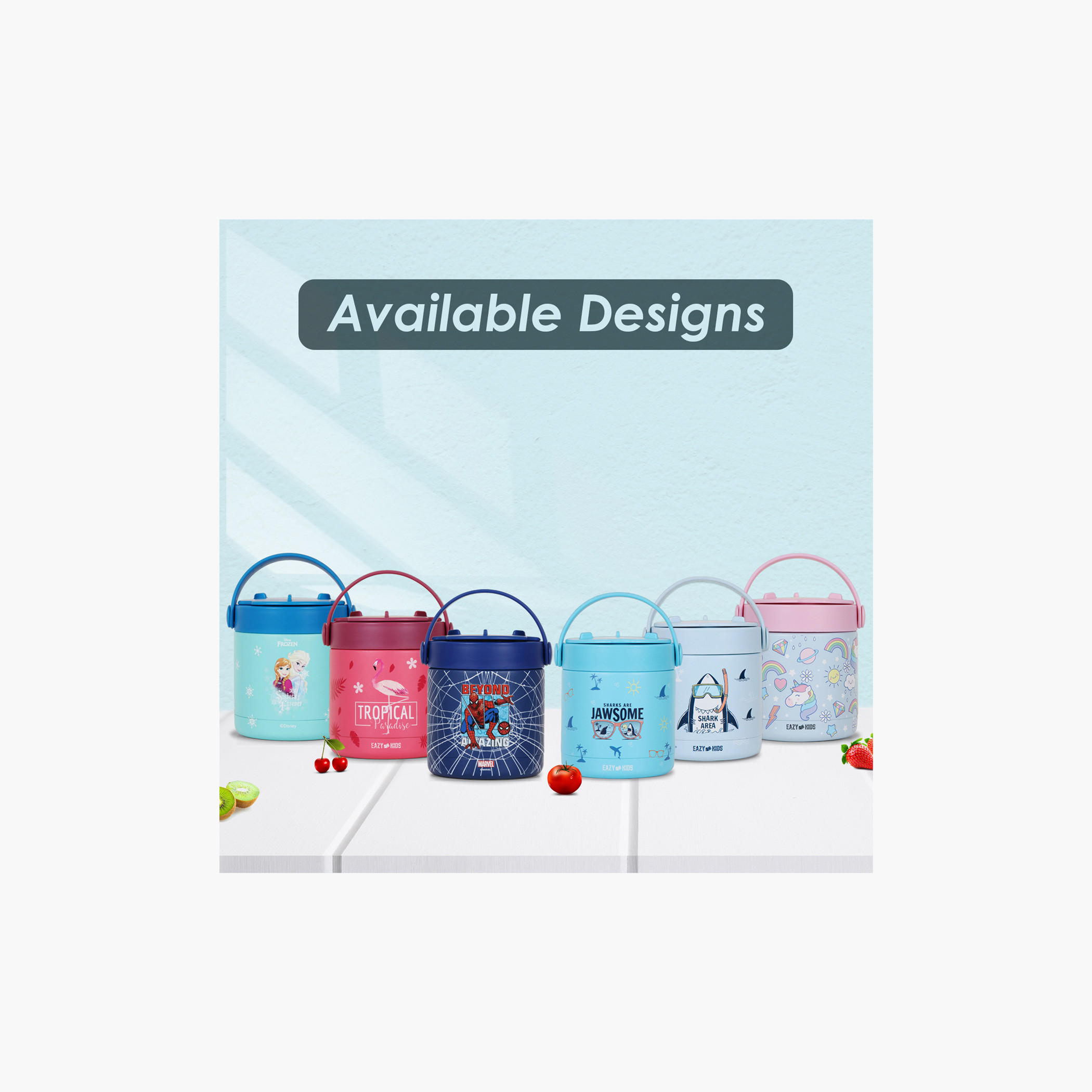 Eazy Kids Jawsome Shark Print Stainless Steel Insulated Food Jar - 350 ml-school-lunchessentials-lunchboxes-image-13