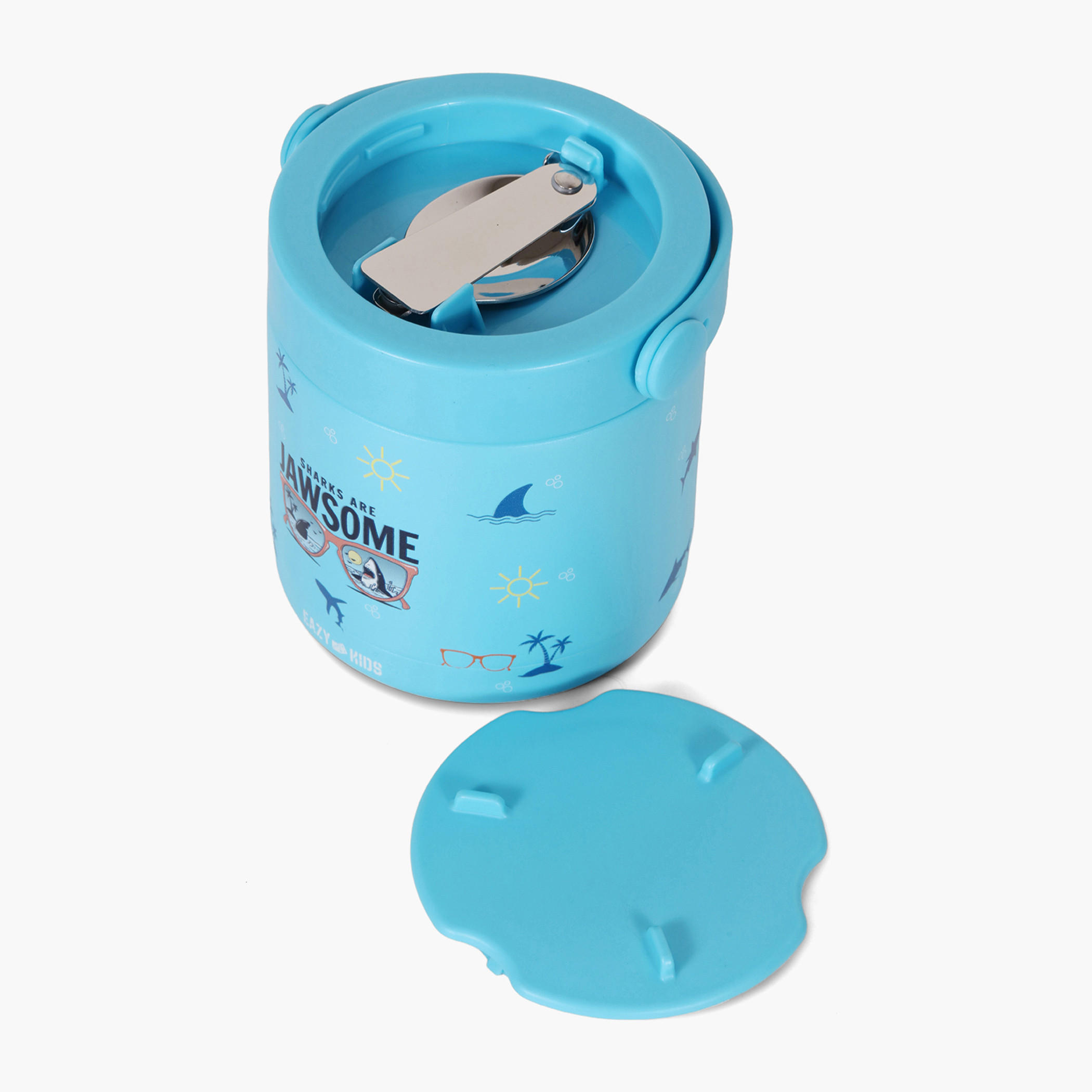 Eazy Kids Jawsome Shark Print Stainless Steel Insulated Food Jar - 350 ml-school-lunchessentials-lunchboxes-image-3