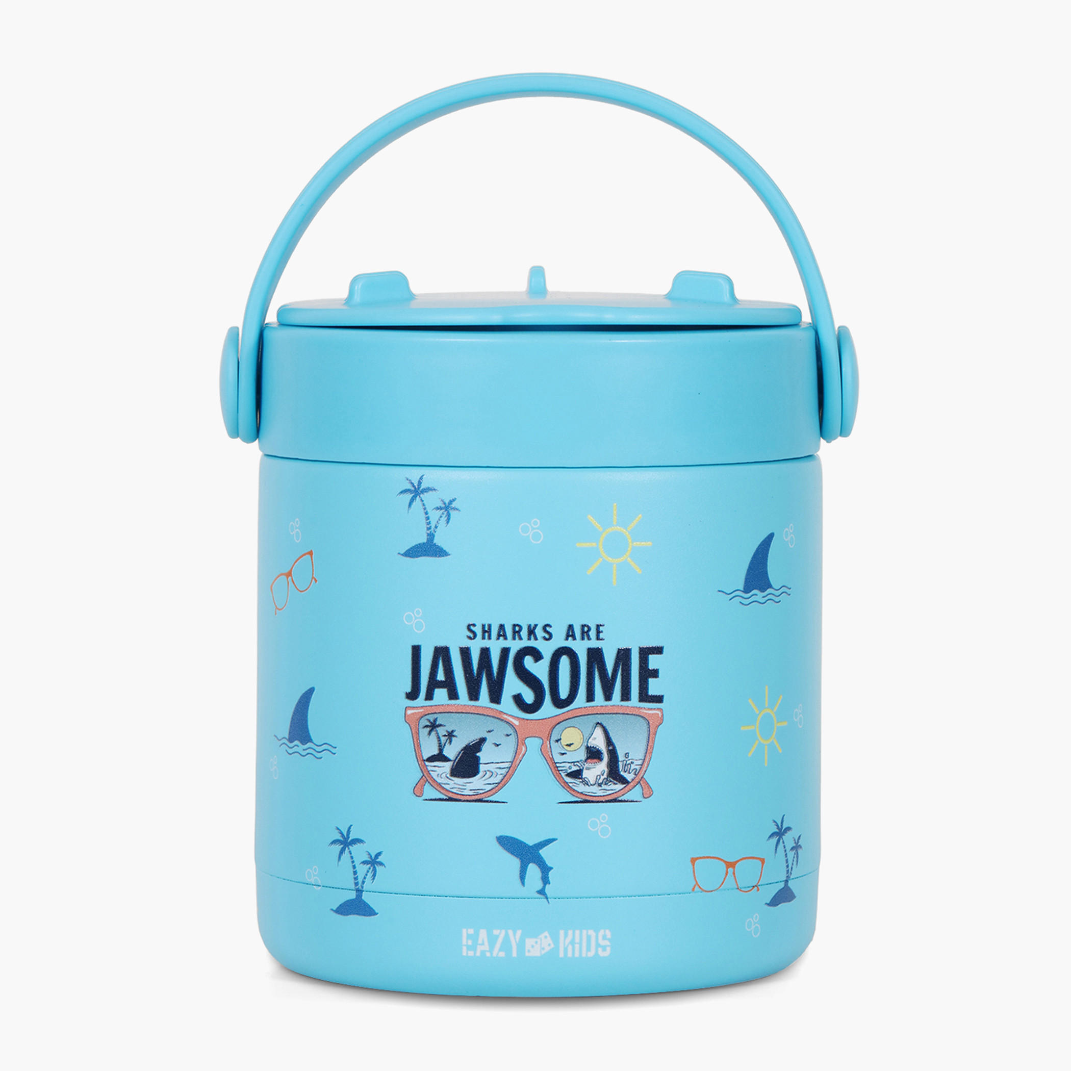 Eazy Kids Jawsome Shark Print Stainless Steel Insulated Food Jar - 350 ml-school-lunchessentials-lunchboxes-image-10