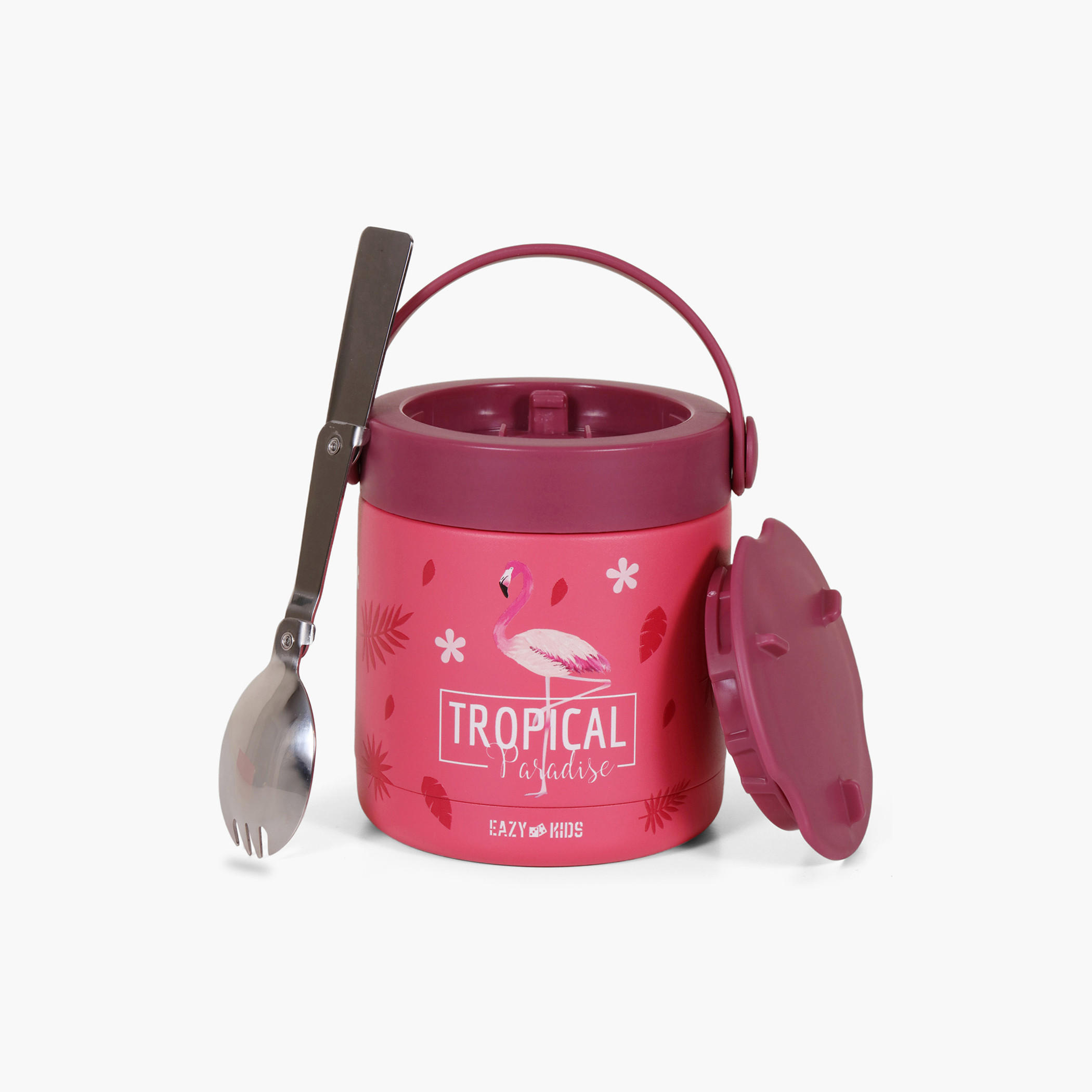 Eazy Kids Tropical Print Stainless Steel Insulated Food Jar - 350 ml-school-lunchessentials-lunchboxes-image-1