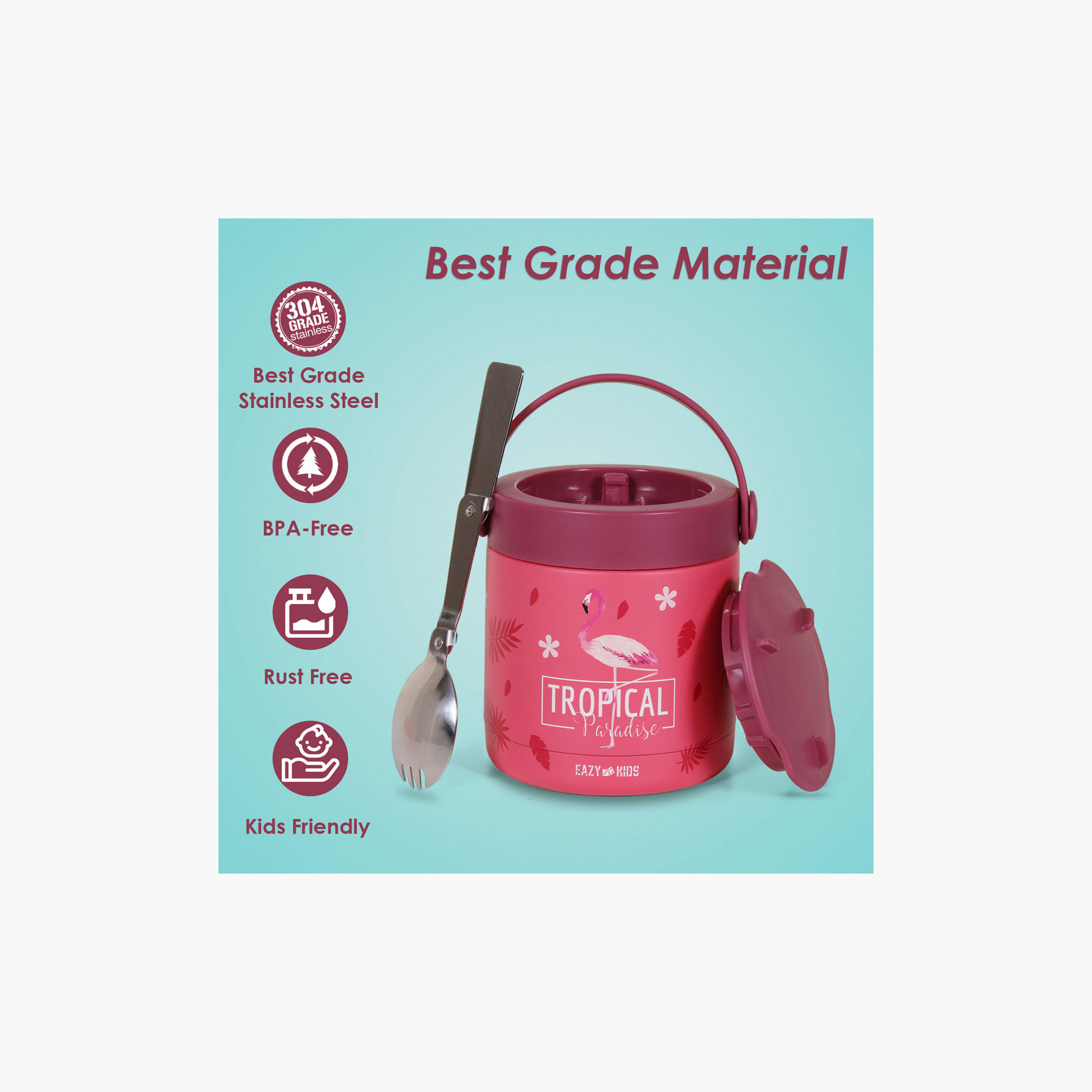 جرة طعام ستانلس ستيل معزولة بطبعات من إيزي كيدز - 350 مل-school-lunchessentials-lunchboxes-image-8