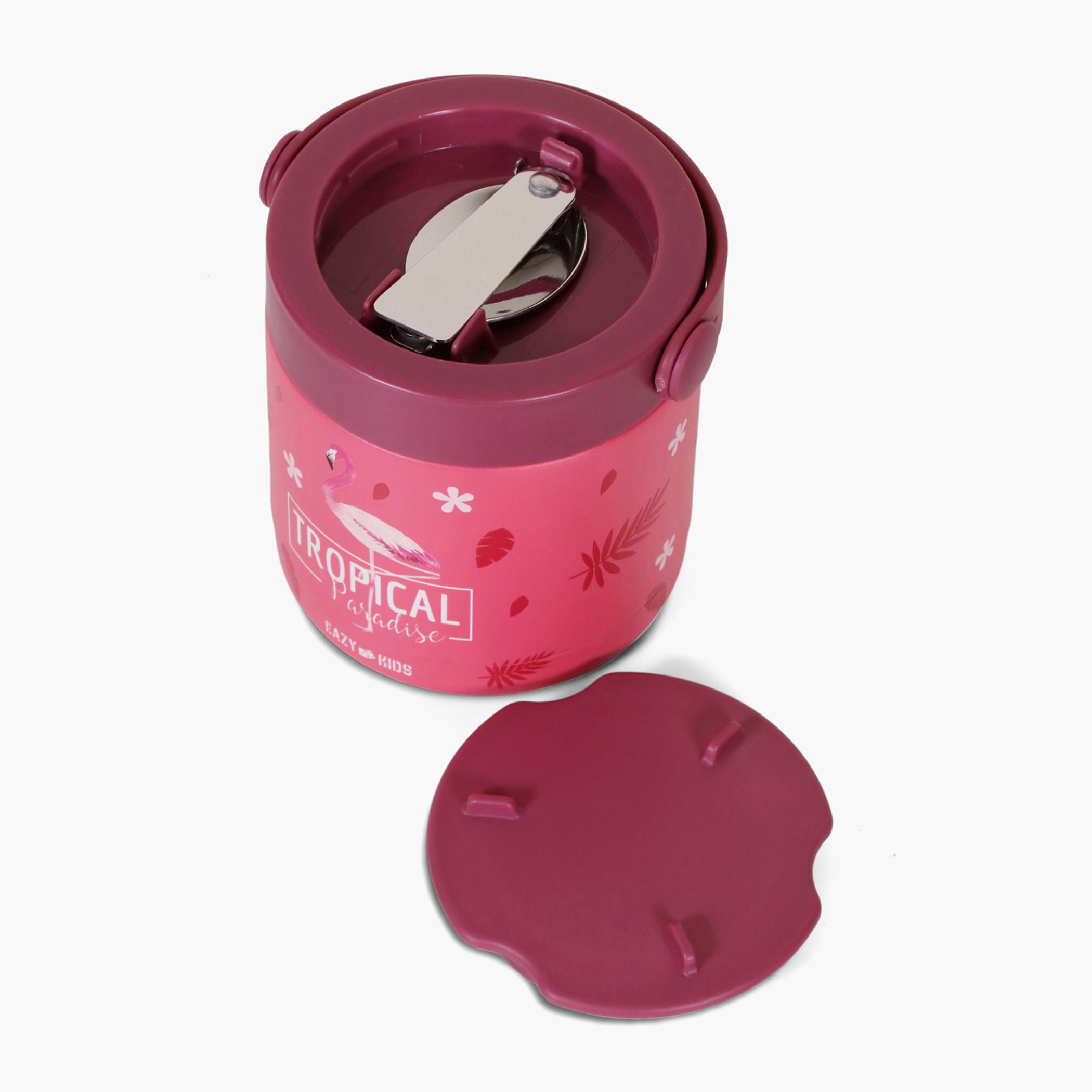 Eazy Kids Tropical Print Stainless Steel Insulated Food Jar - 350 ml-school-lunchessentials-lunchboxes-image-3