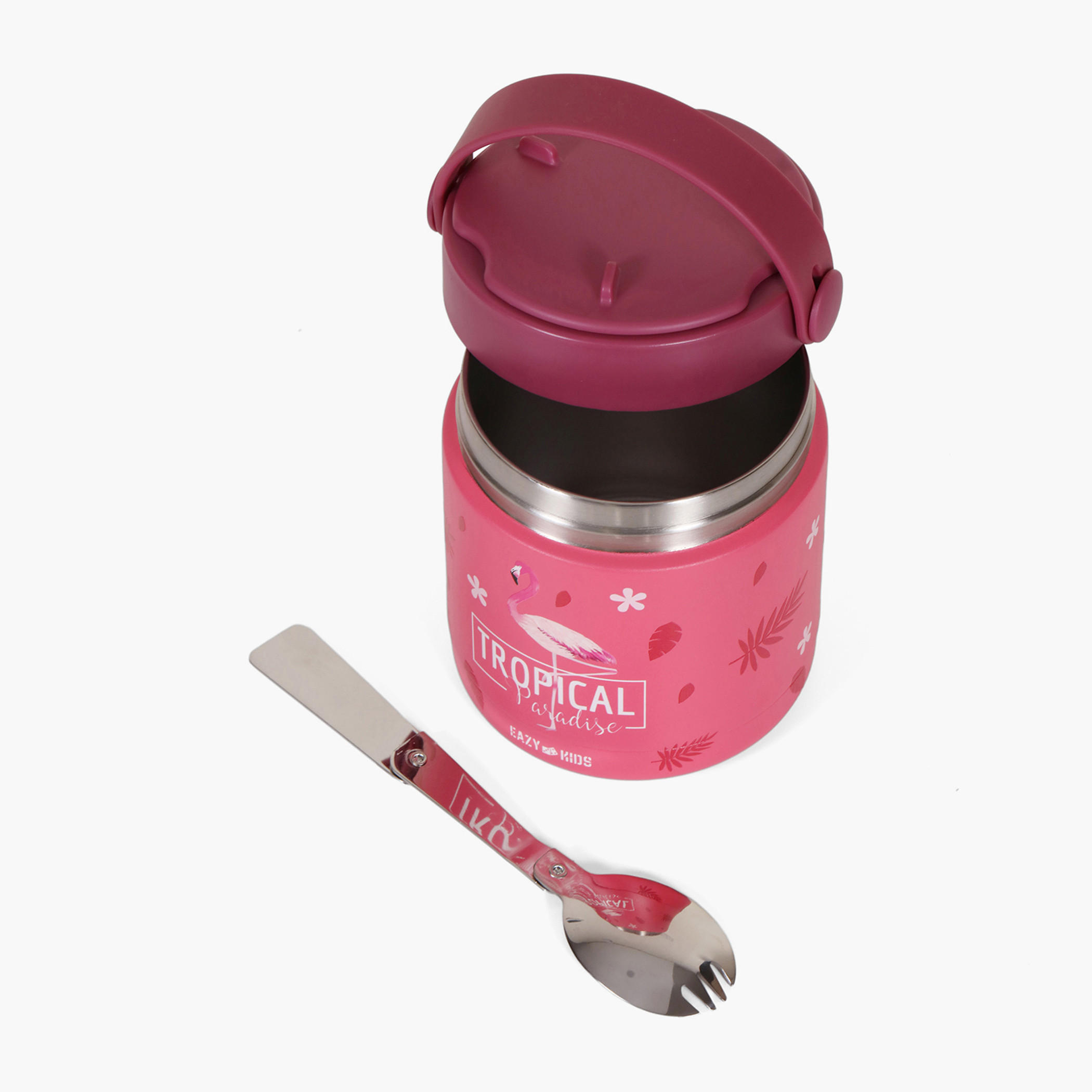 Eazy Kids Tropical Print Stainless Steel Insulated Food Jar - 350 ml-school-lunchessentials-lunchboxes-image-9