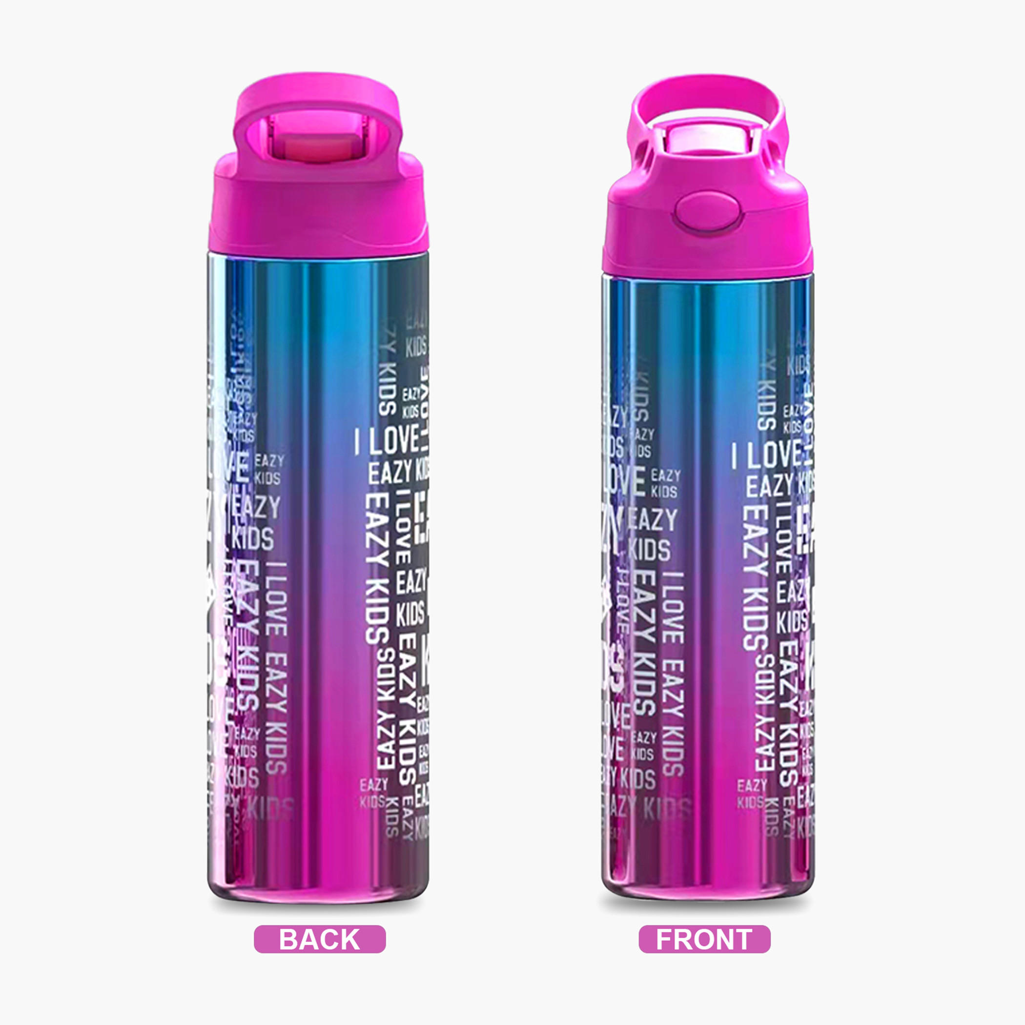 Eazy Kids Typographic Print Double Wall Stainless Steel Water Bottle - 520 ml-school-waterbottles-image-3