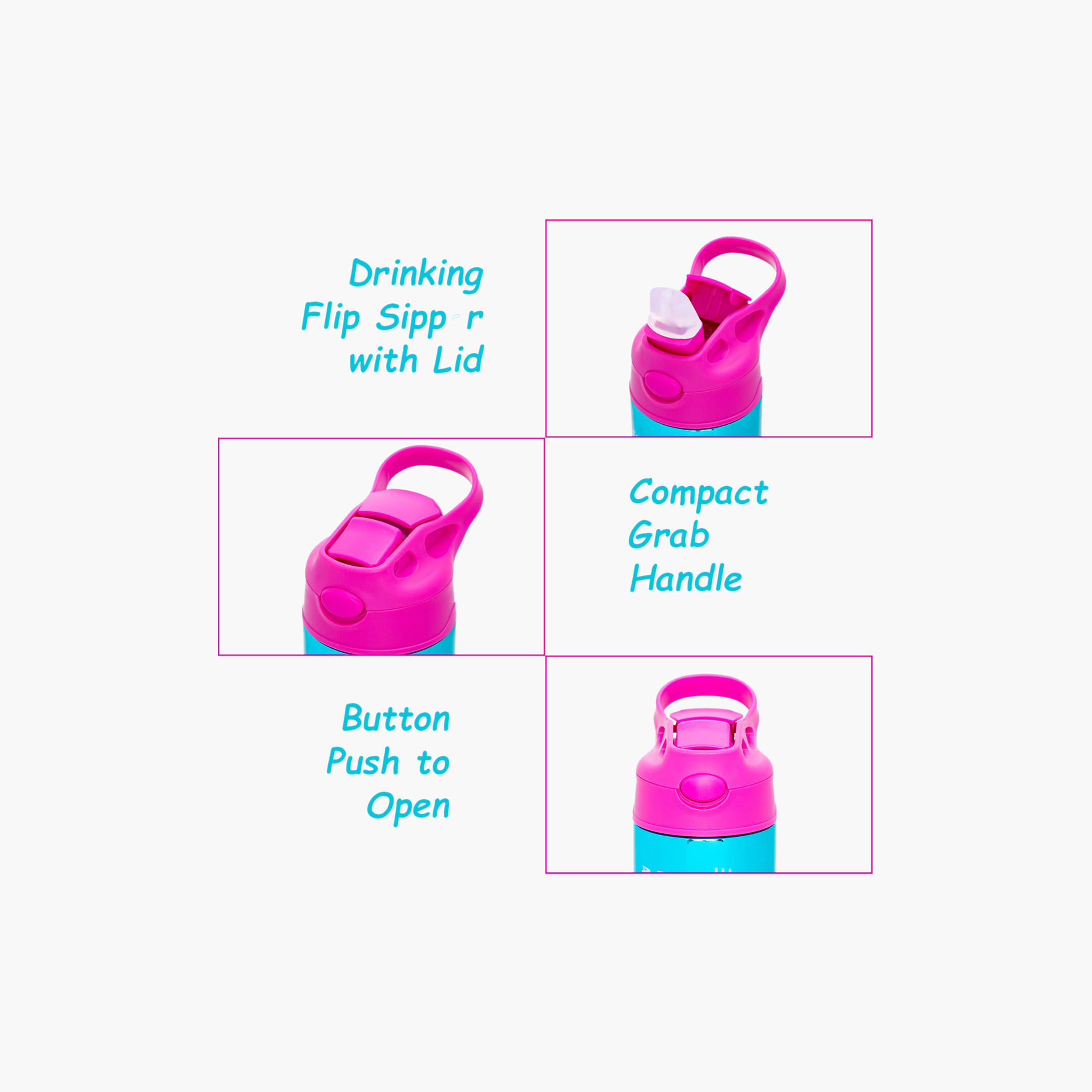 Eazy Kids Typographic Print Double Wall Stainless Steel Water Bottle - 520 ml-school-waterbottles-image-5