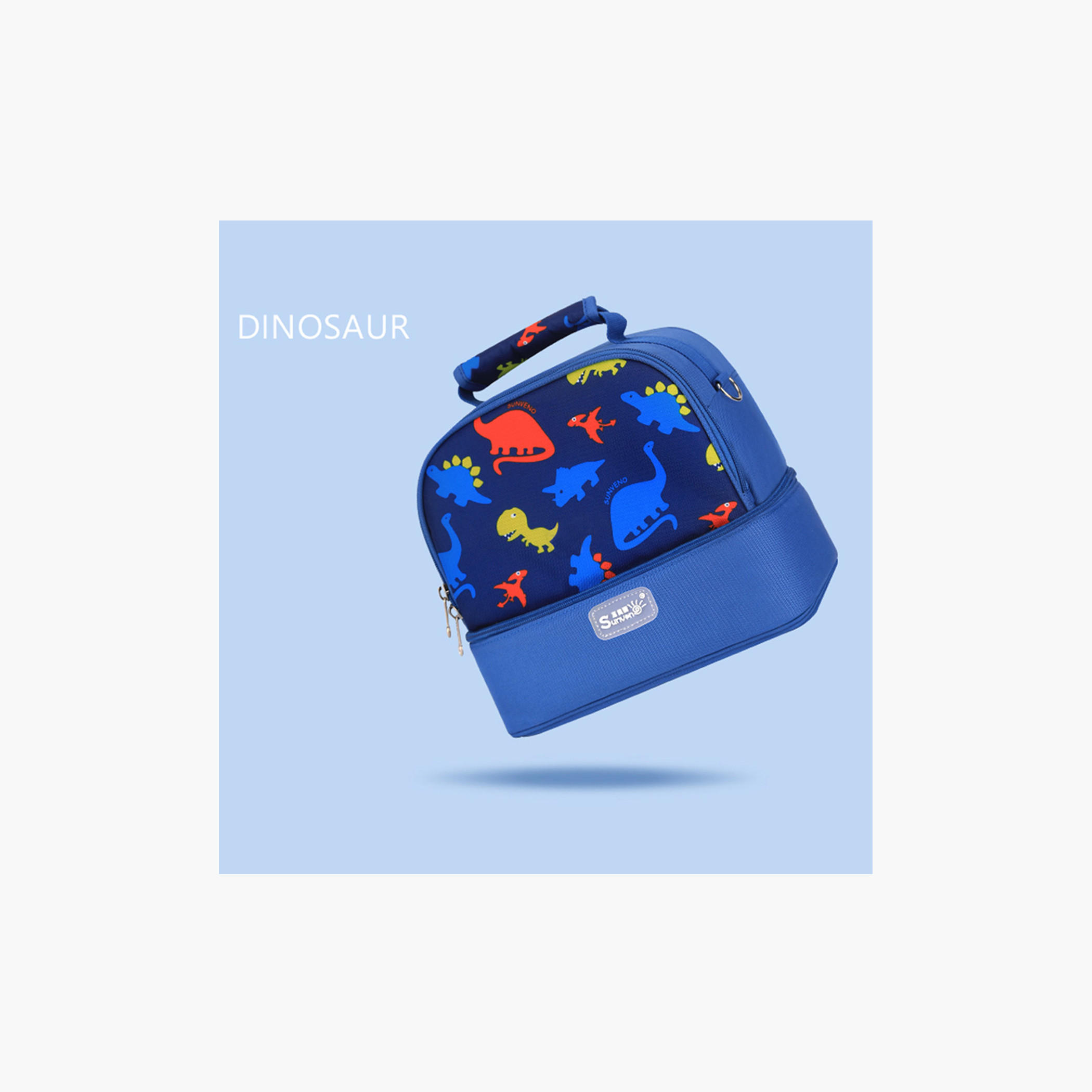 Sunveno Dinosaur Print Insulated Lunch Bag with Zip Closure-school-lunchessentials-lunchbags-image-9