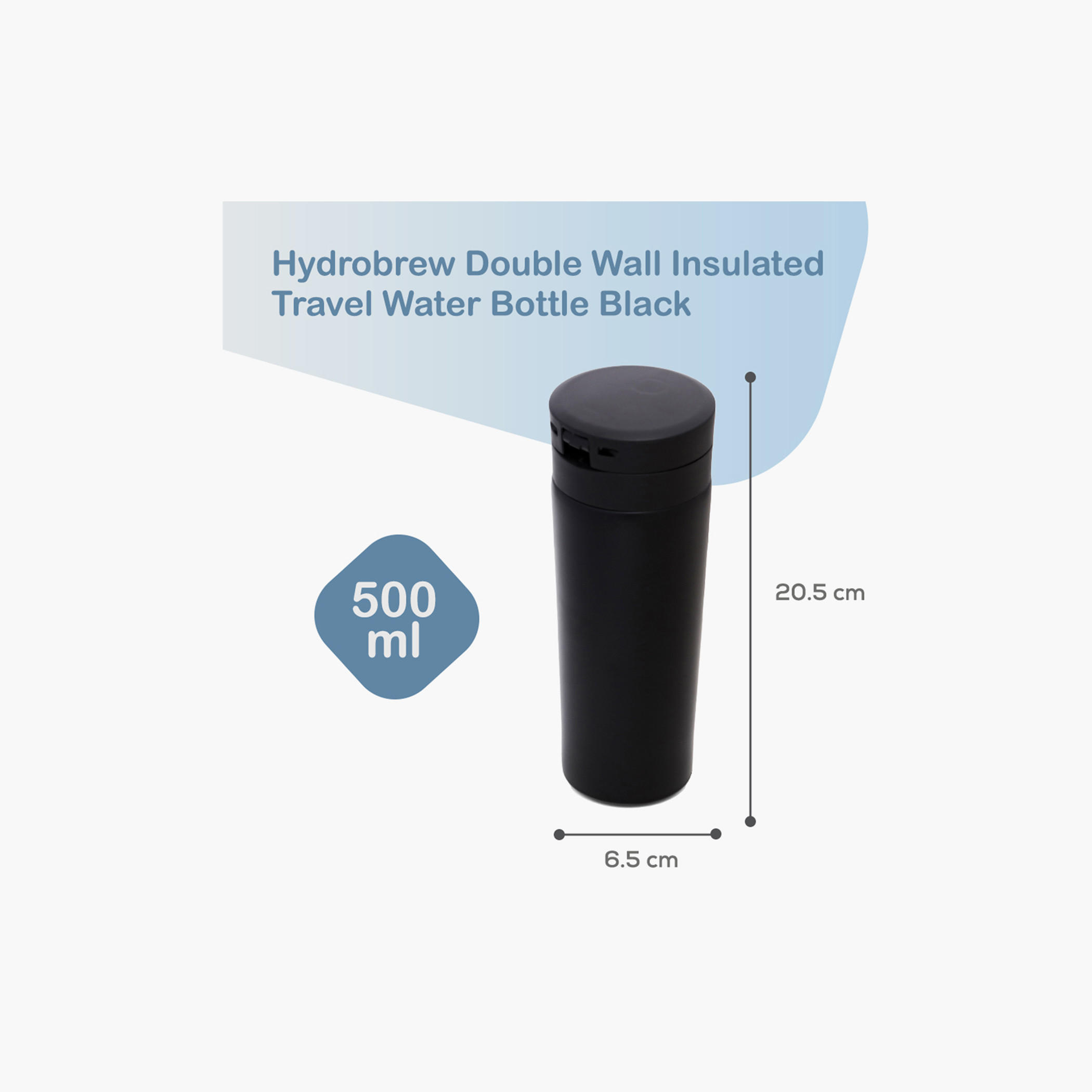 Hydrobrew Insulated Stainless Steel Tumbler Water Bottle - 500 ml-school-waterbottles-image-3