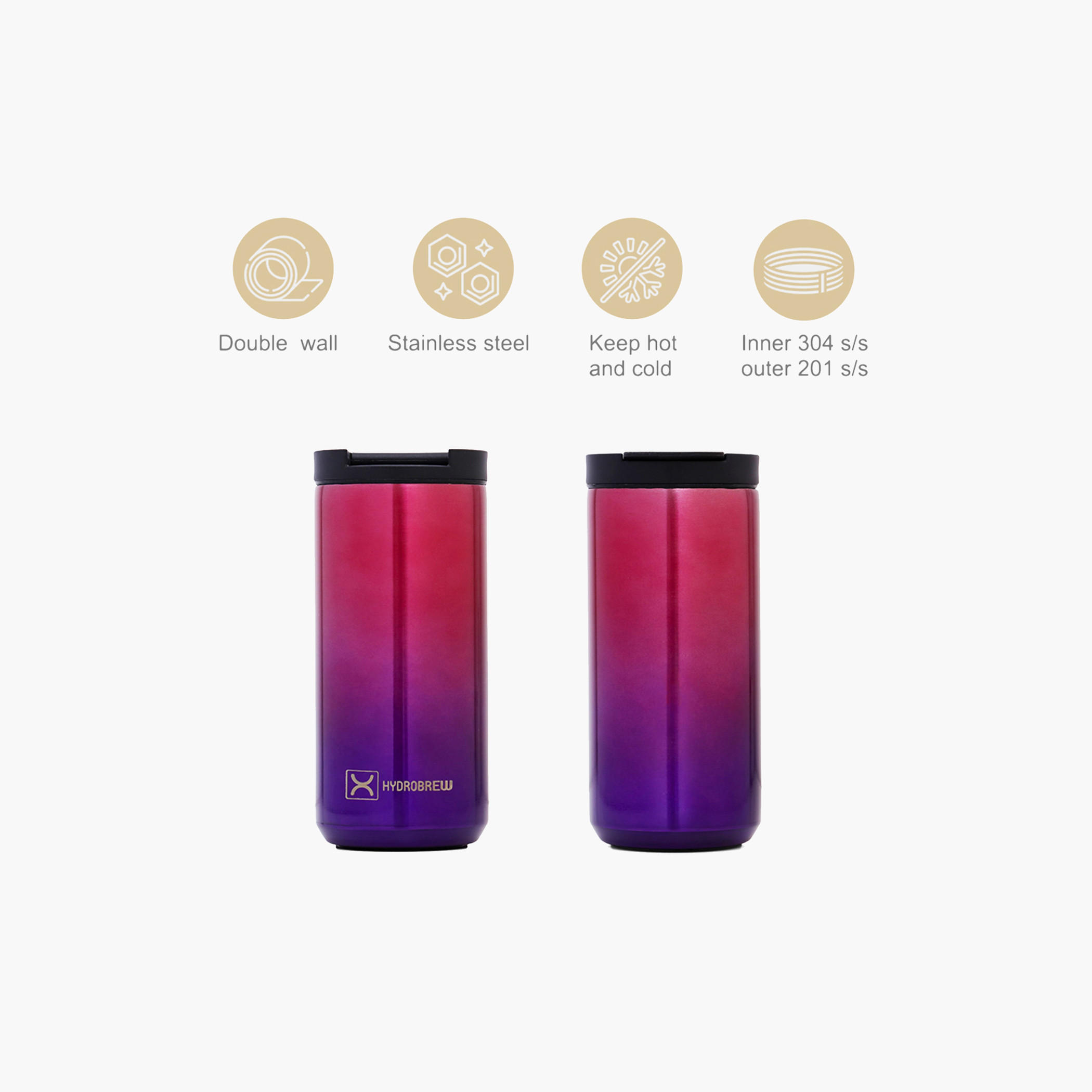 Hydrobrew Insulated Stainless Steel Tumbler Water Bottle - 400 ml-school-waterbottles-image-6