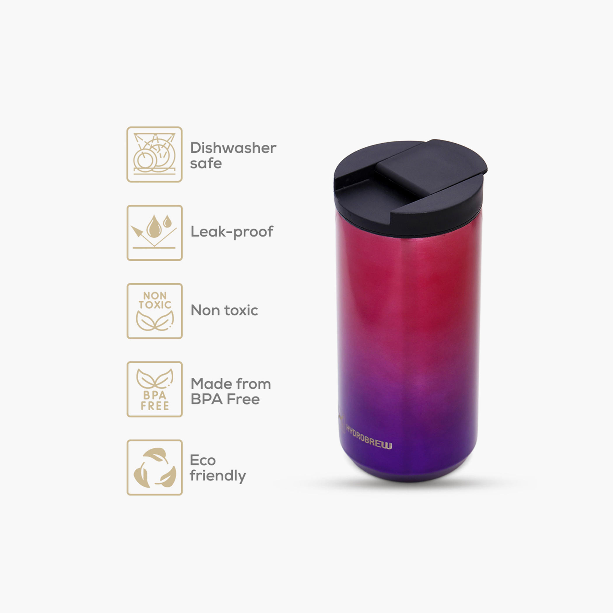 Hydrobrew Double Wall Insulated Tumbler Water Bottle - 500 ml-school-waterbottles-image-4