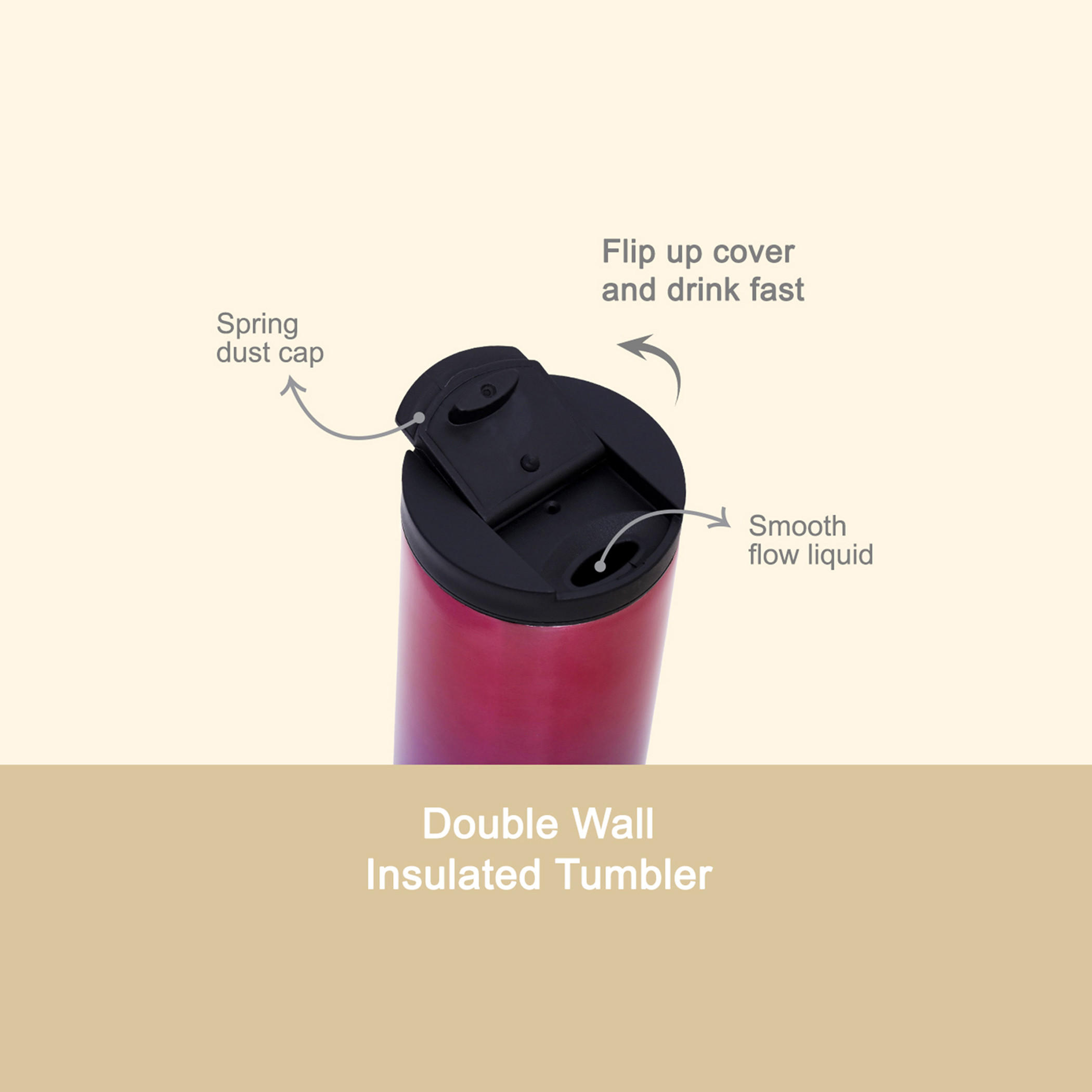 Hydrobrew Double Wall Insulated Tumbler Water Bottle - 500 ml-school-waterbottles-image-5