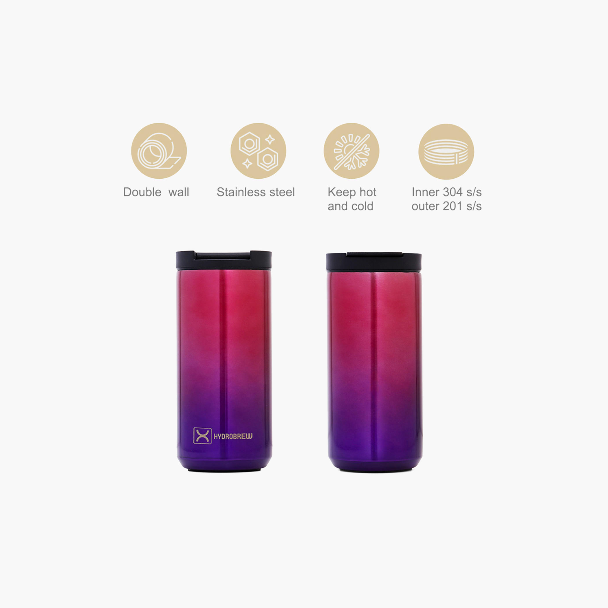 Hydrobrew Double Wall Insulated Tumbler Water Bottle - 500 ml-school-waterbottles-image-6
