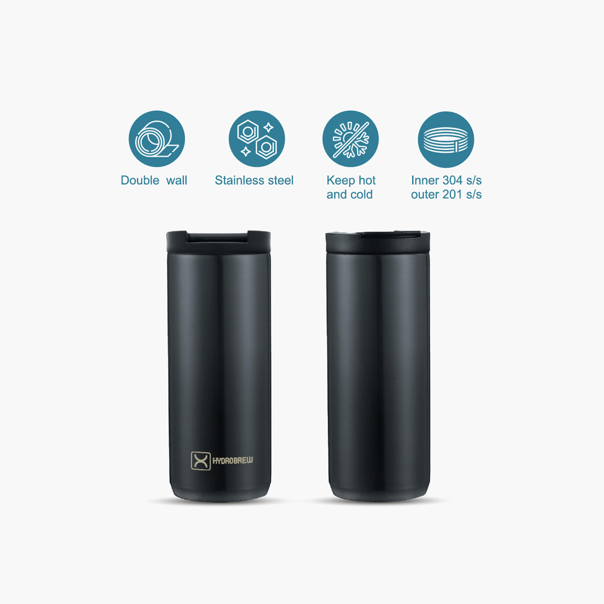 Hydrobrew Double Wall Insulated Tumbler Water Bottle - 400 ml-school-waterbottles-image-6
