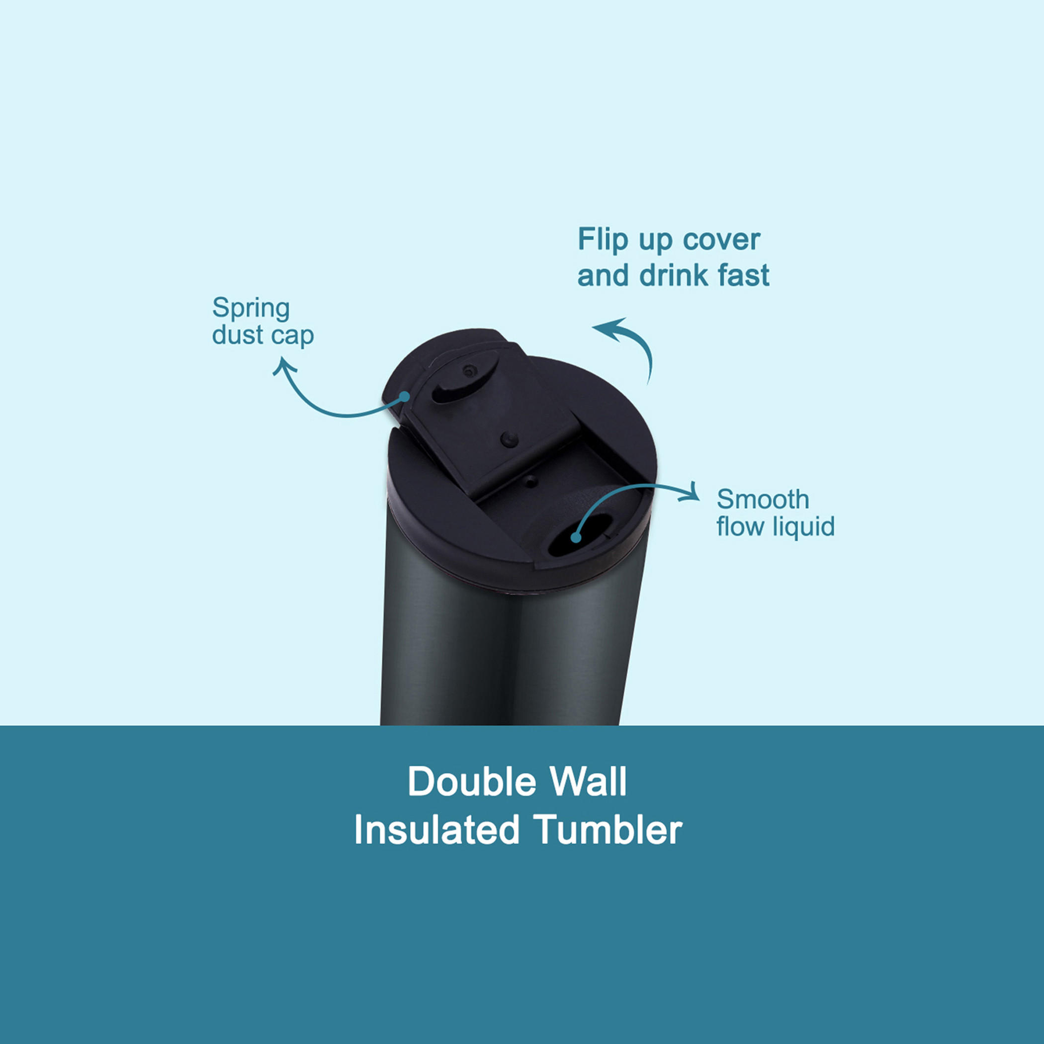 Hydrobrew Double Wall Insulated Tumbler Water Bottle - 500 ml-school-waterbottles-image-5
