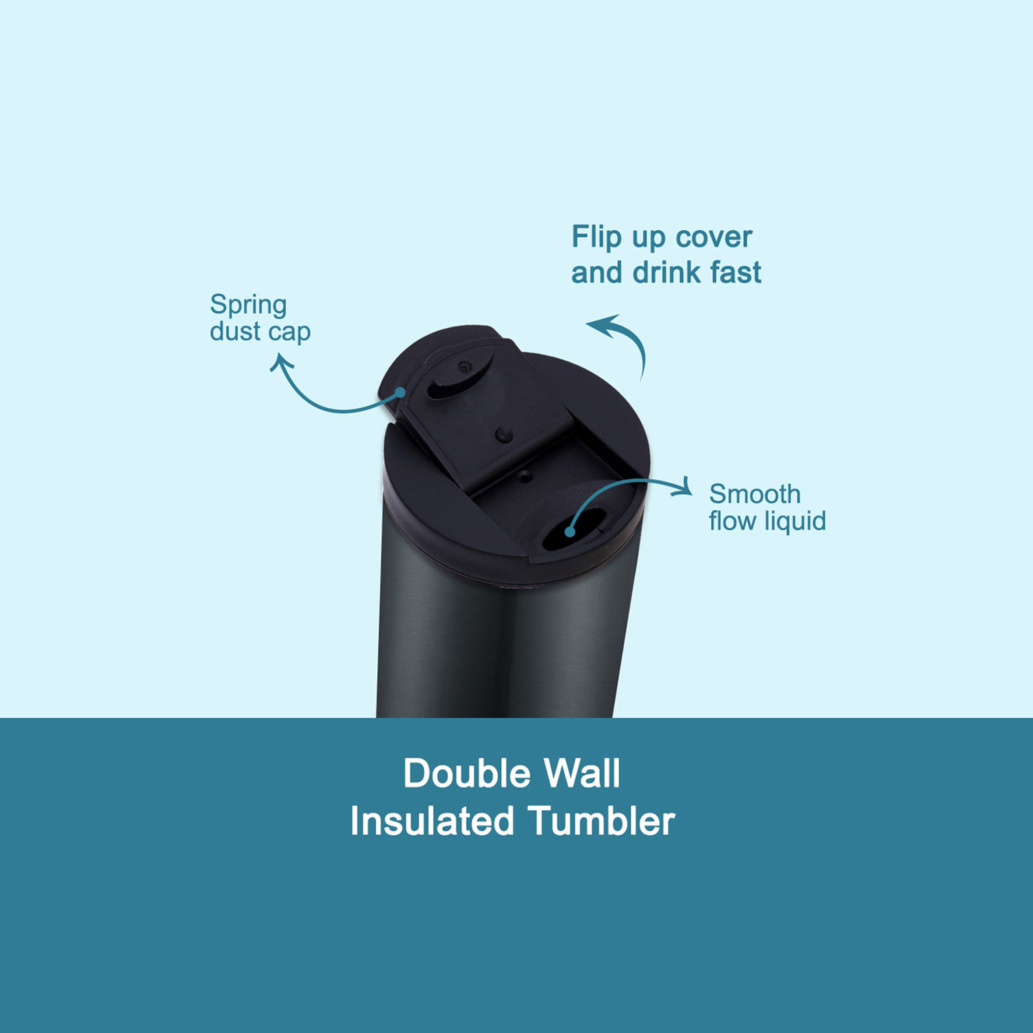 Hydrobrew Double Wall Insulated Tumbler Water Bottle - 500 ml-school-waterbottles-image-5