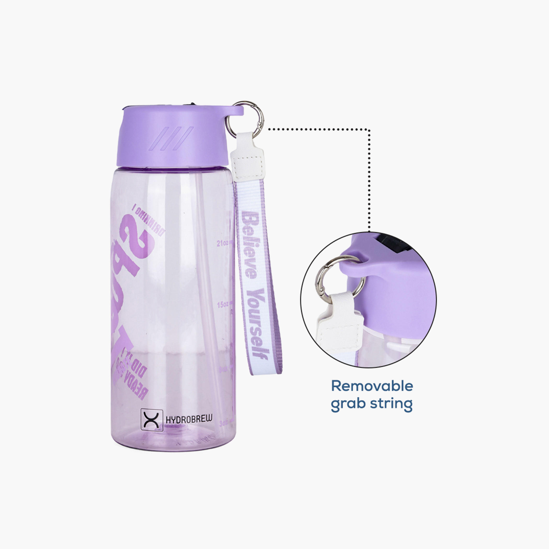 Hydrobrew Printed Water Bottle with Grab String - 800 ml-school-waterbottles-image-4