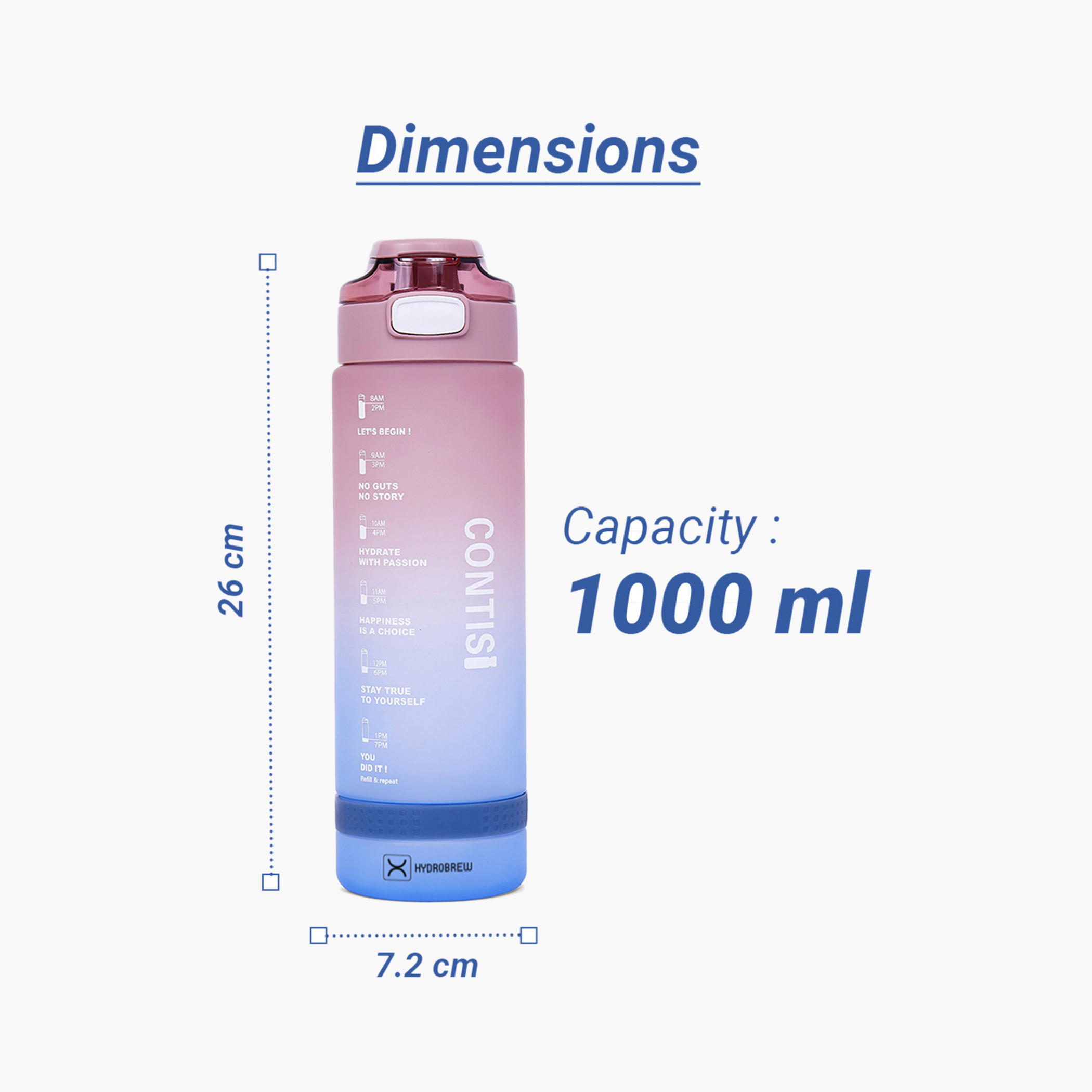 Hydrobrew Printed BPA-Free Water Bottle - 1 L-school-waterbottles-image-3