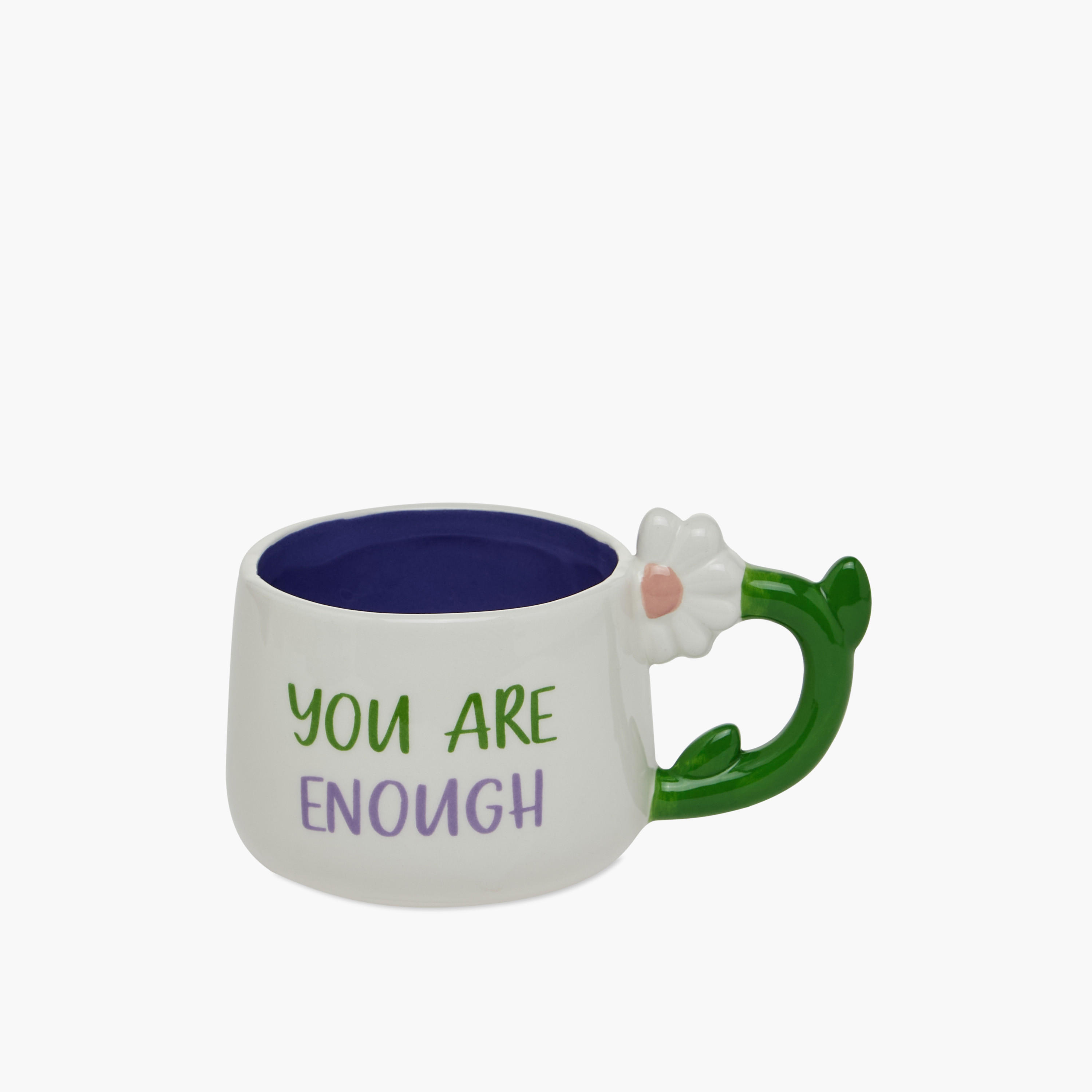 Slogan Print Ceramic Mug with Flower Handle - 400 ml-household-dining-teaandcoffee-mugsandcups-image-1