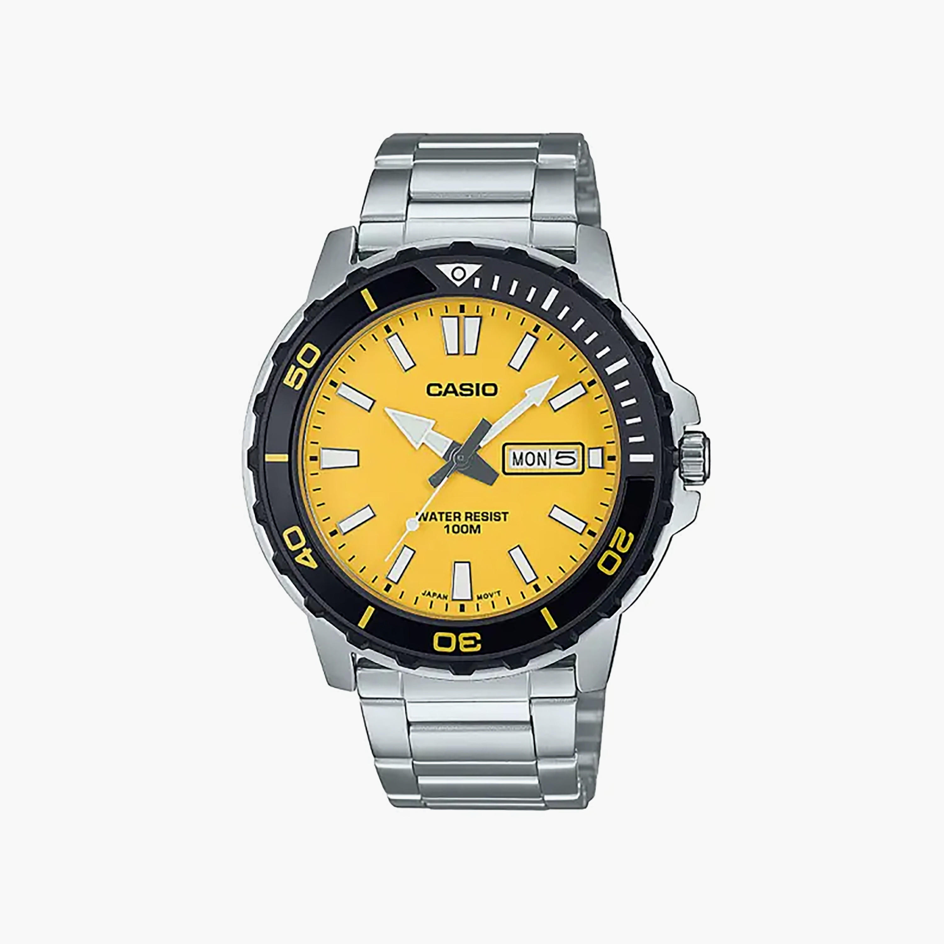 ساعة كاسيو للرجال 45 ملم فضية ذات انالوج من الستانلس ستيل | MTD-125D-9AVDF-men-watchesandjewellery-watches-image-1
